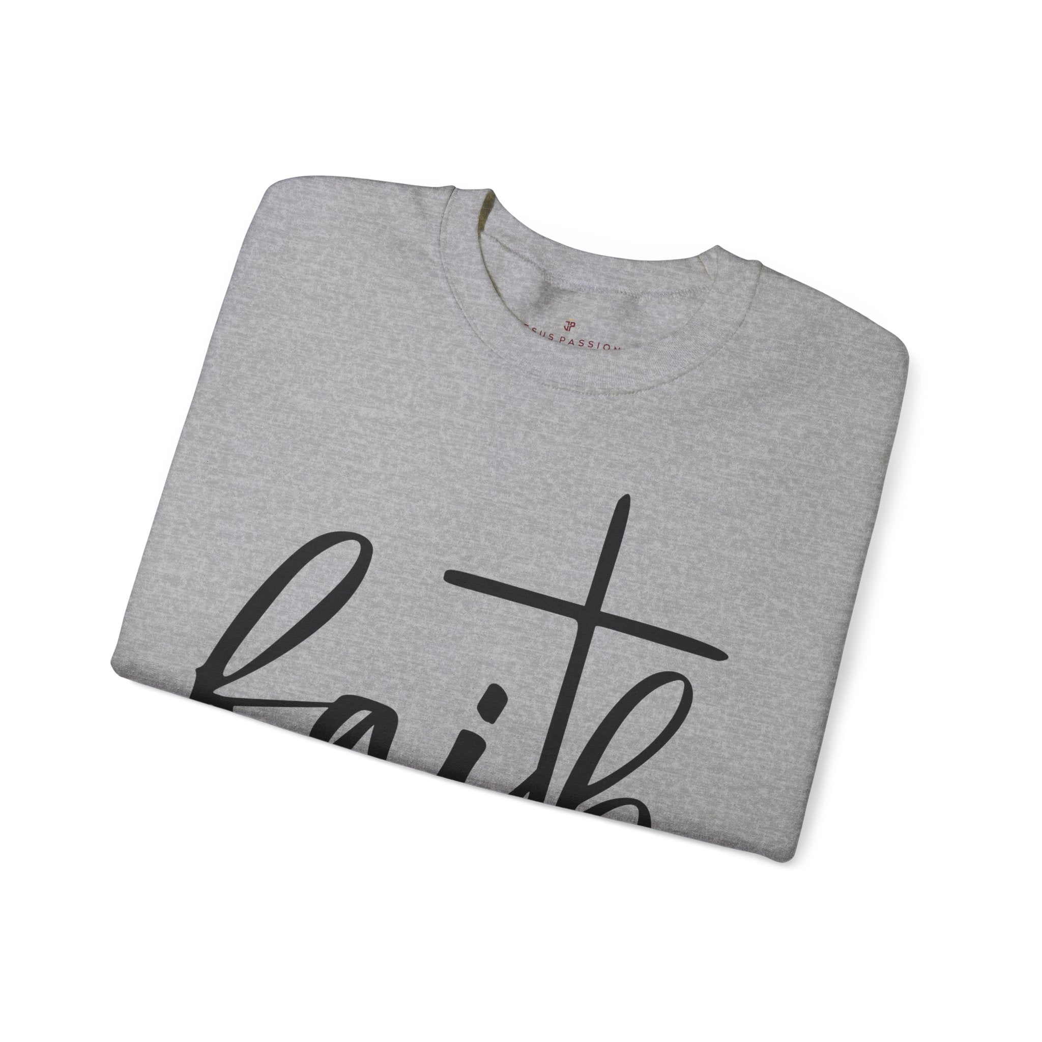 Faith Can Move Mountains Women's Fleece Unisex - Fit Sweatshirt Sport Grey / White - Jesus Passion Apparel