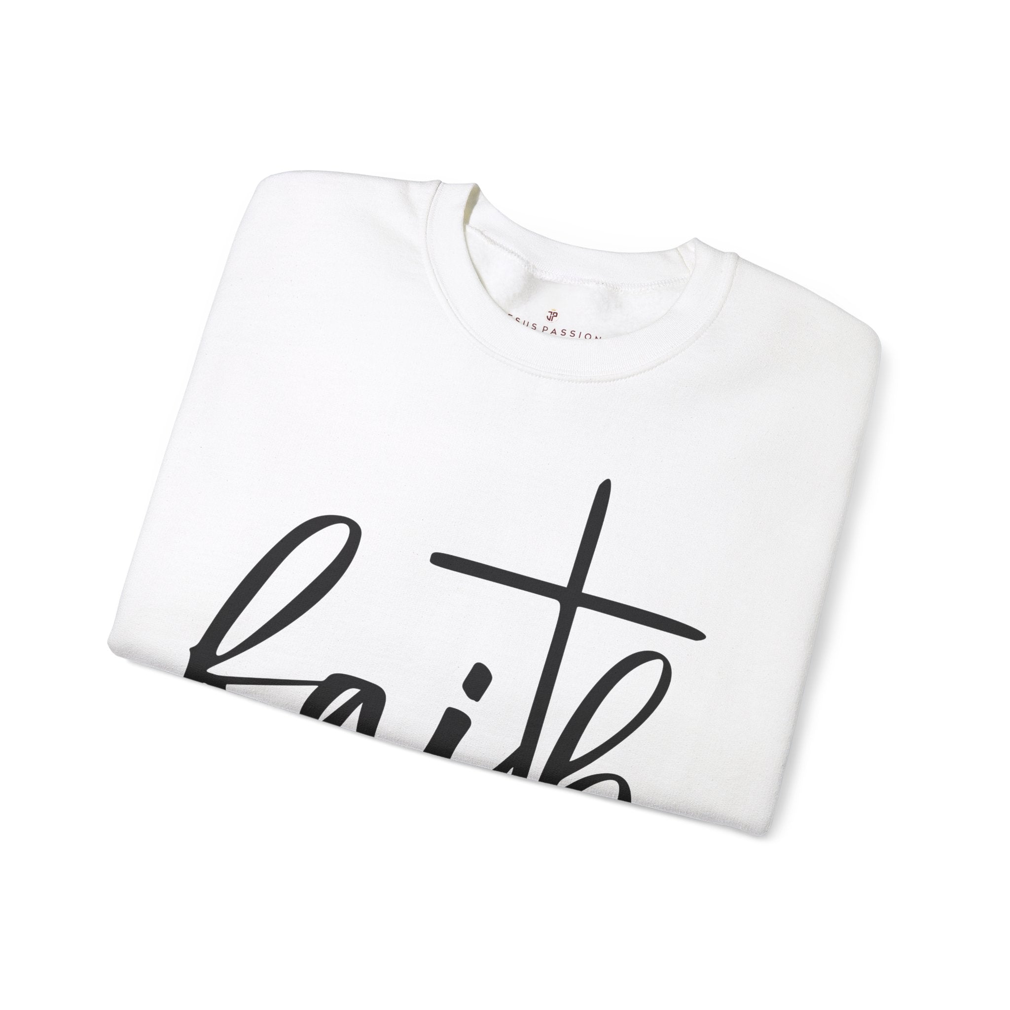 Faith Can Move Mountains Women's Fleece Unisex - Fit Sweatshirt Sport Grey / White - Jesus Passion Apparel