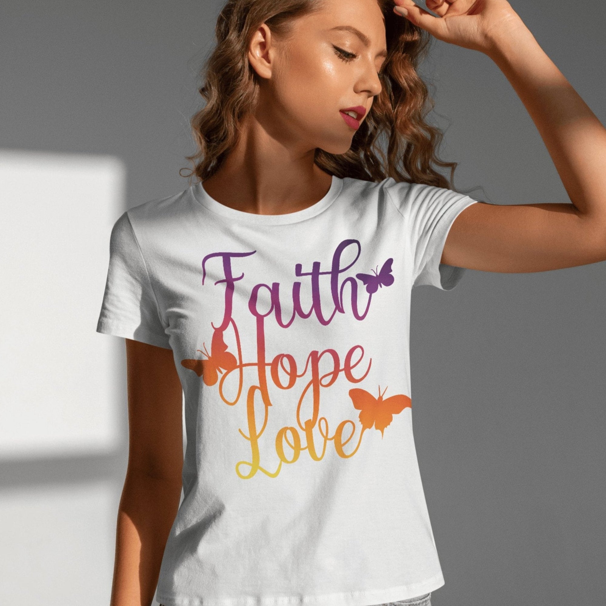 Faith Hope Love Women's Short Sleeve T-Shirt - Jesus Passion Apparel
