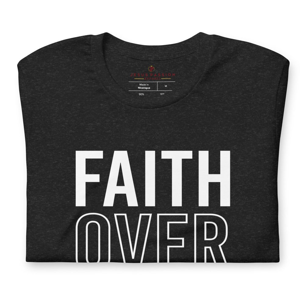 Faith Over Fear Jersey Short Sleeve T-Shirt - Jesus Passion Apparel