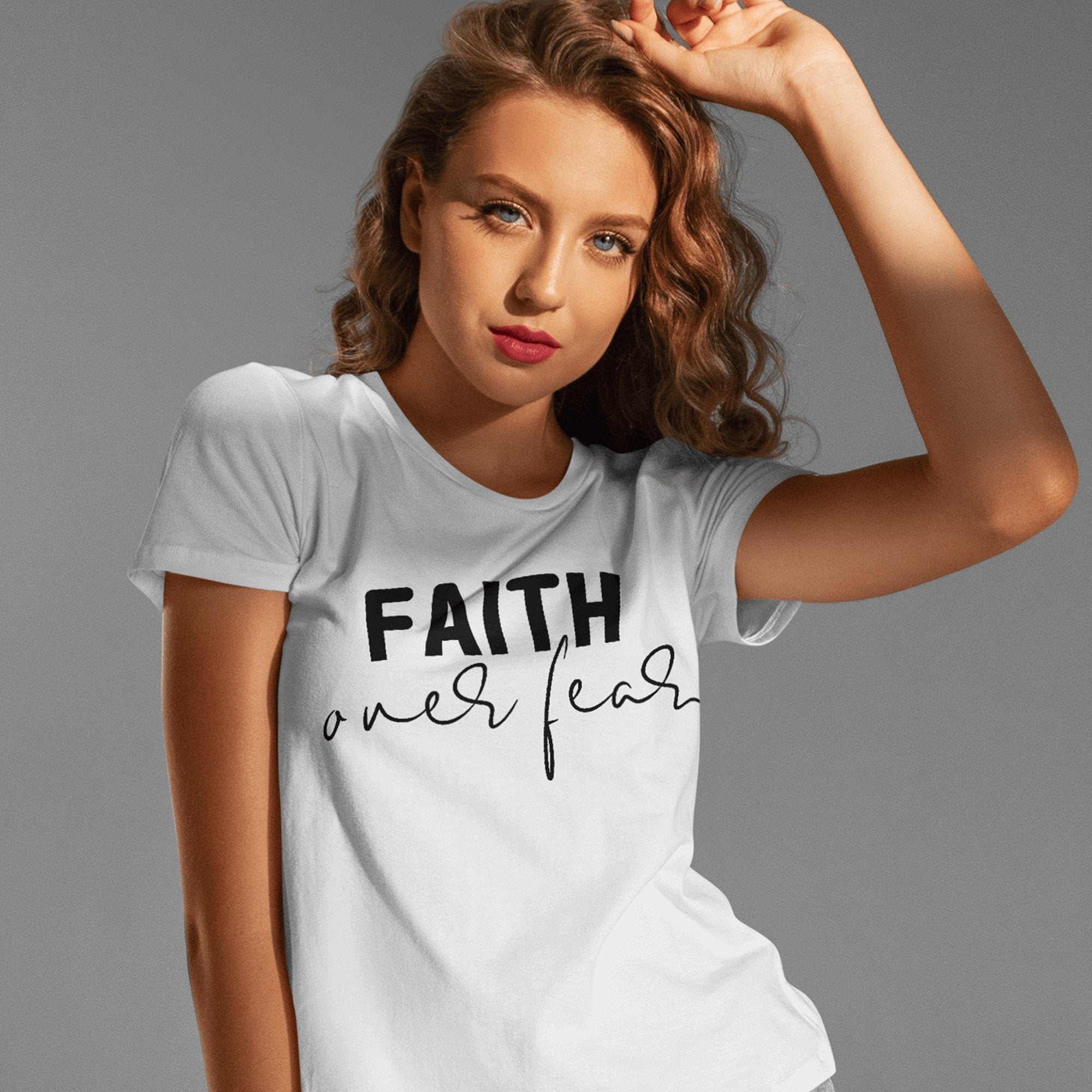 Faith Over Fear Women's Short Sleeve Tee - Jesus Passion Apparel