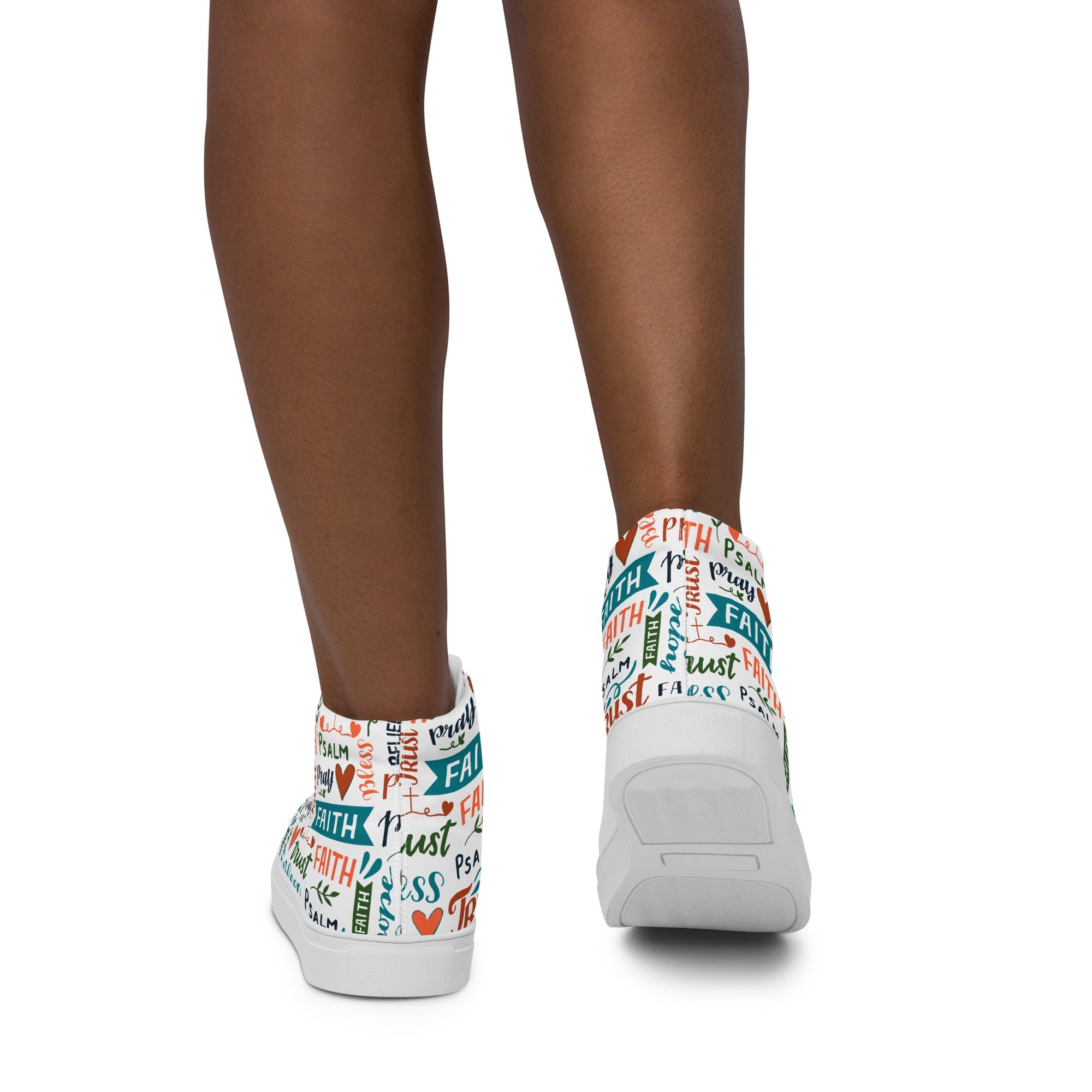 Faith Trust Women’s High Top Canvas Shoes - Jesus Passion Apparel