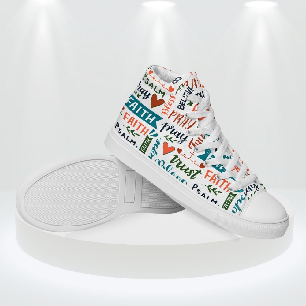 Faith Trust Women’s High Top Canvas Shoes - Jesus Passion Apparel