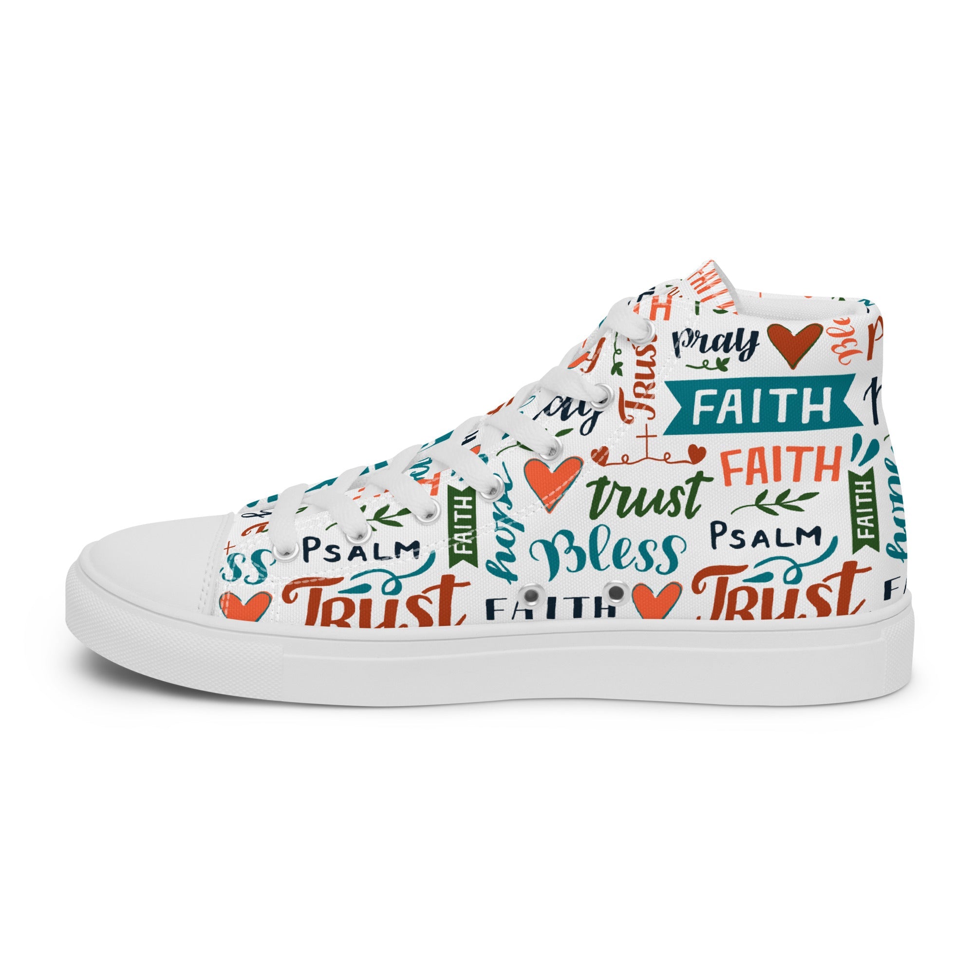 Faith Trust Women’s High Top Canvas Shoes - Jesus Passion Apparel