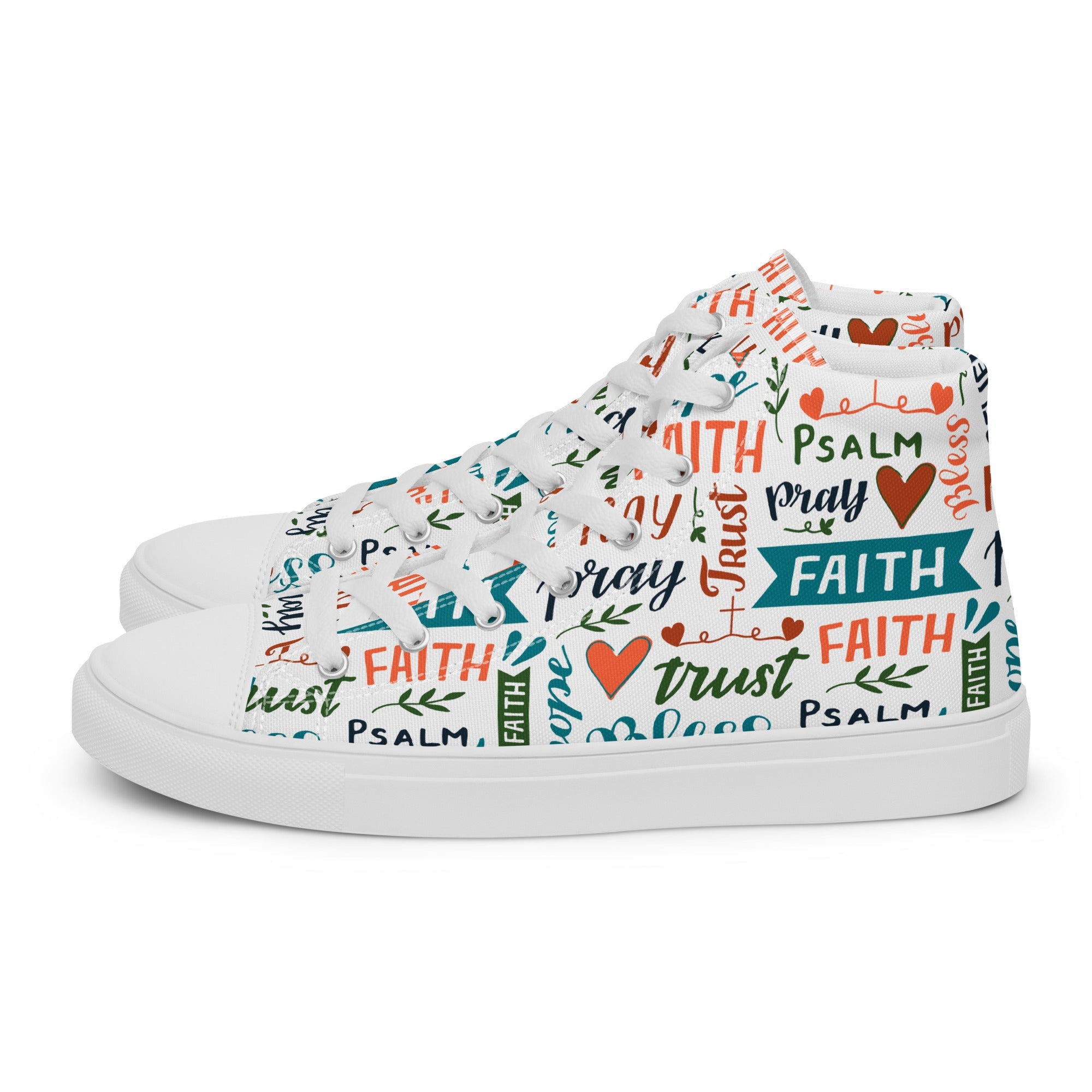 Faith Trust Women’s High Top Canvas Shoes - Jesus Passion Apparel