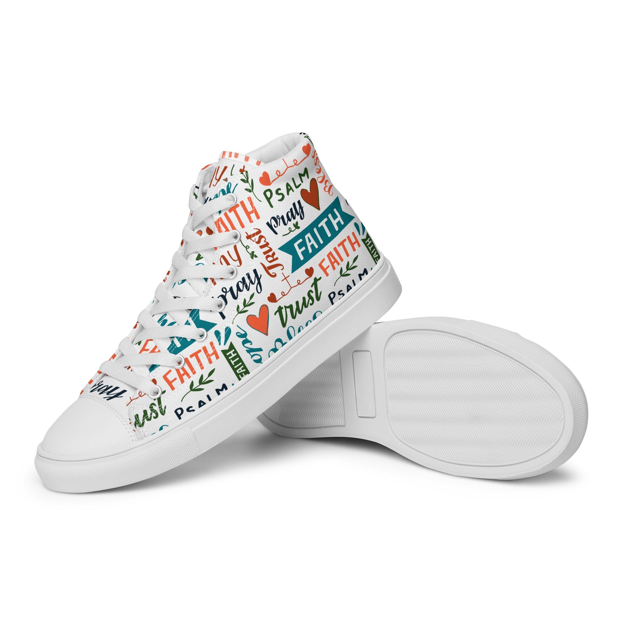 Faith Trust Women’s High Top Canvas Shoes - Jesus Passion Apparel