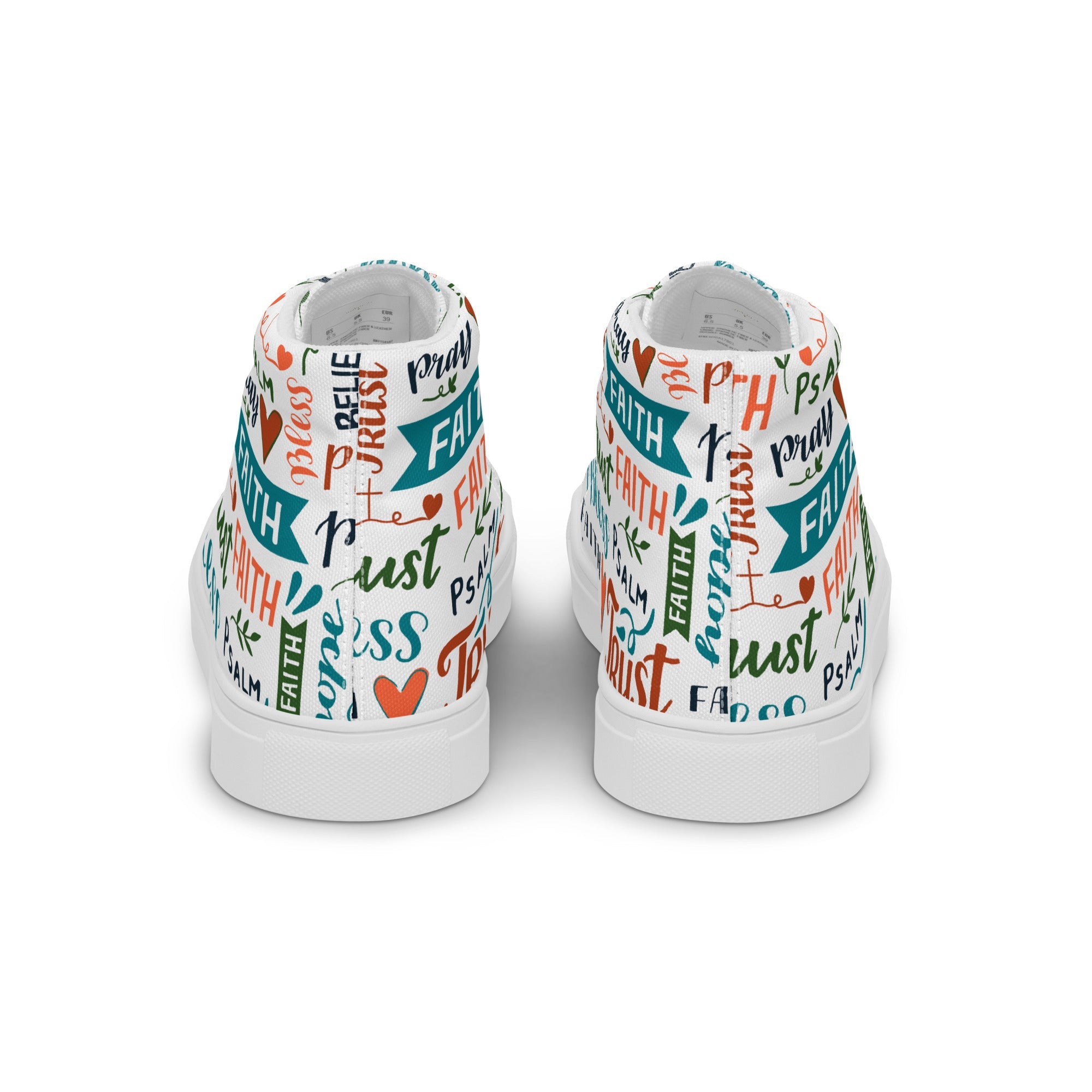 Faith Trust Women’s High Top Canvas Shoes - Jesus Passion Apparel