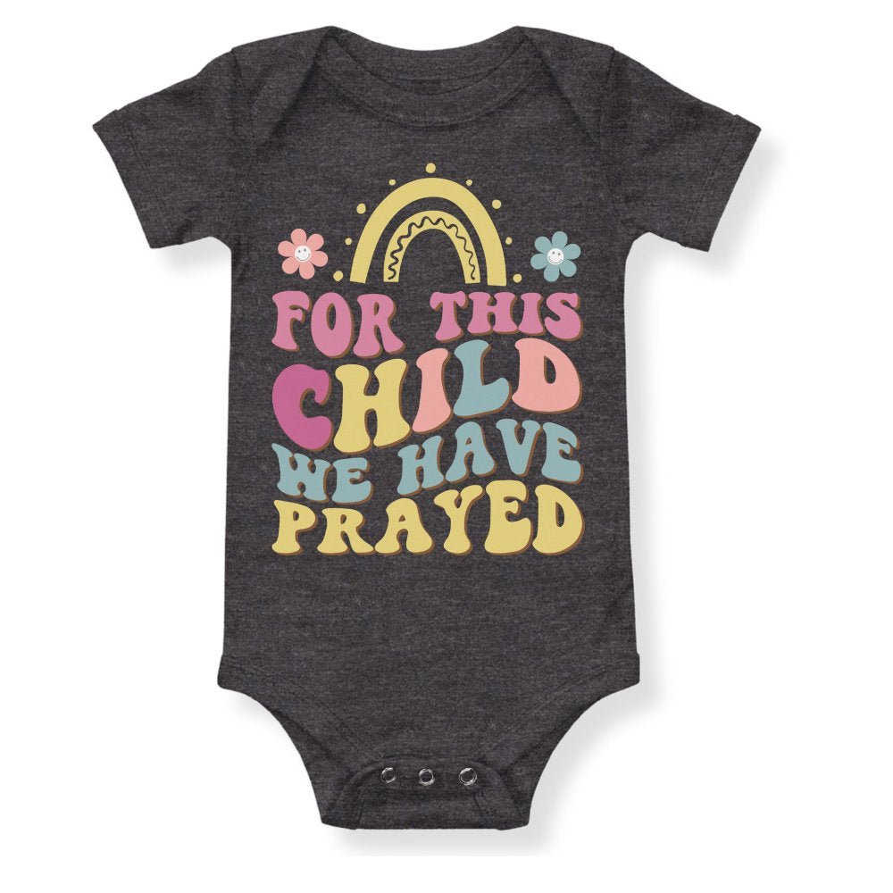 For This Child We Have Prayed Retro - Inspirted Baby Bodysuit - Jesus Passion Apparel