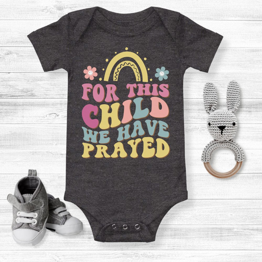 For This Child We Have Prayed Retro - Inspirted Baby Bodysuit - Jesus Passion Apparel