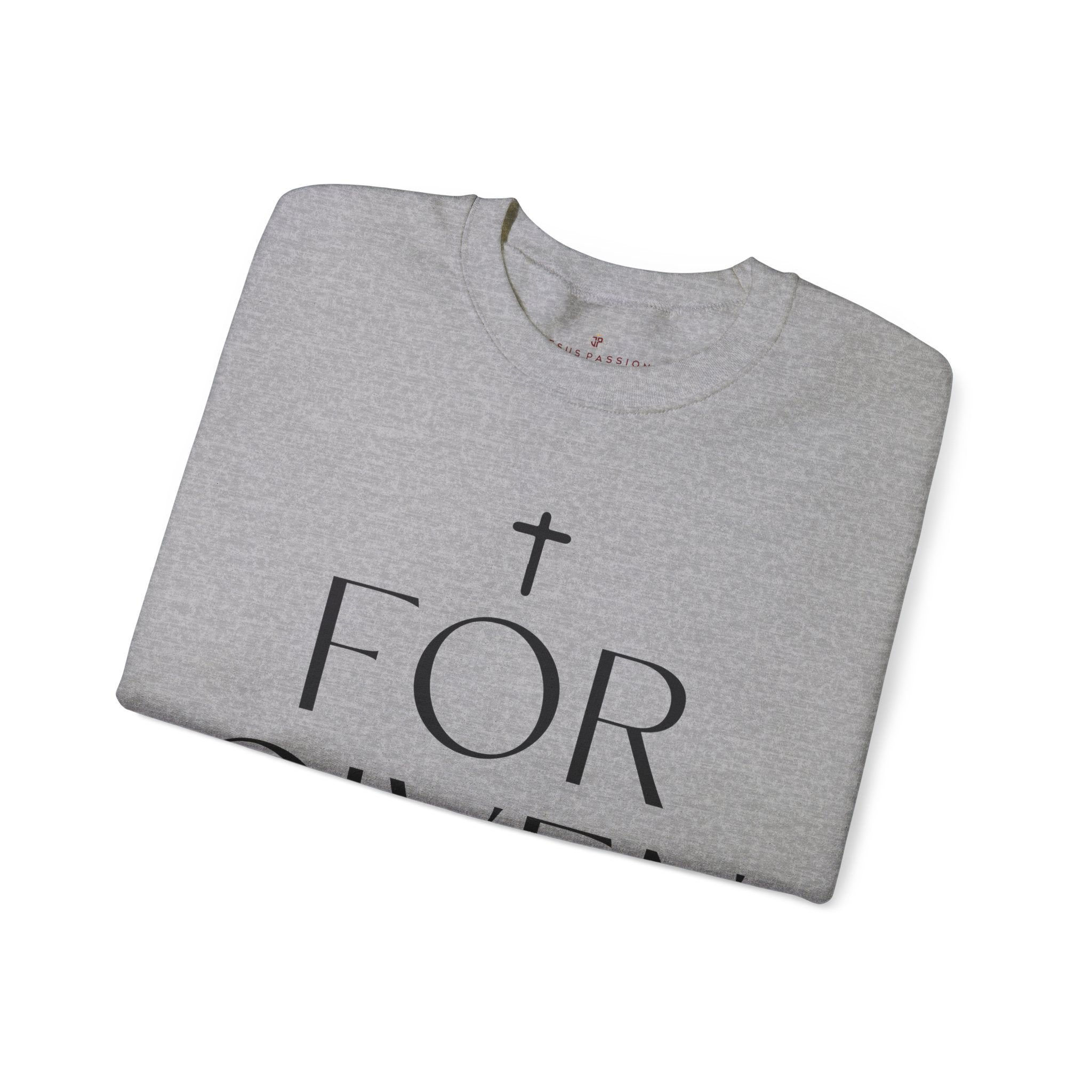 Forgiven Luke 7:48 Women's Fleece Unisex - Fit Sweatshirt White / Sport Grey - Jesus Passion Apparel