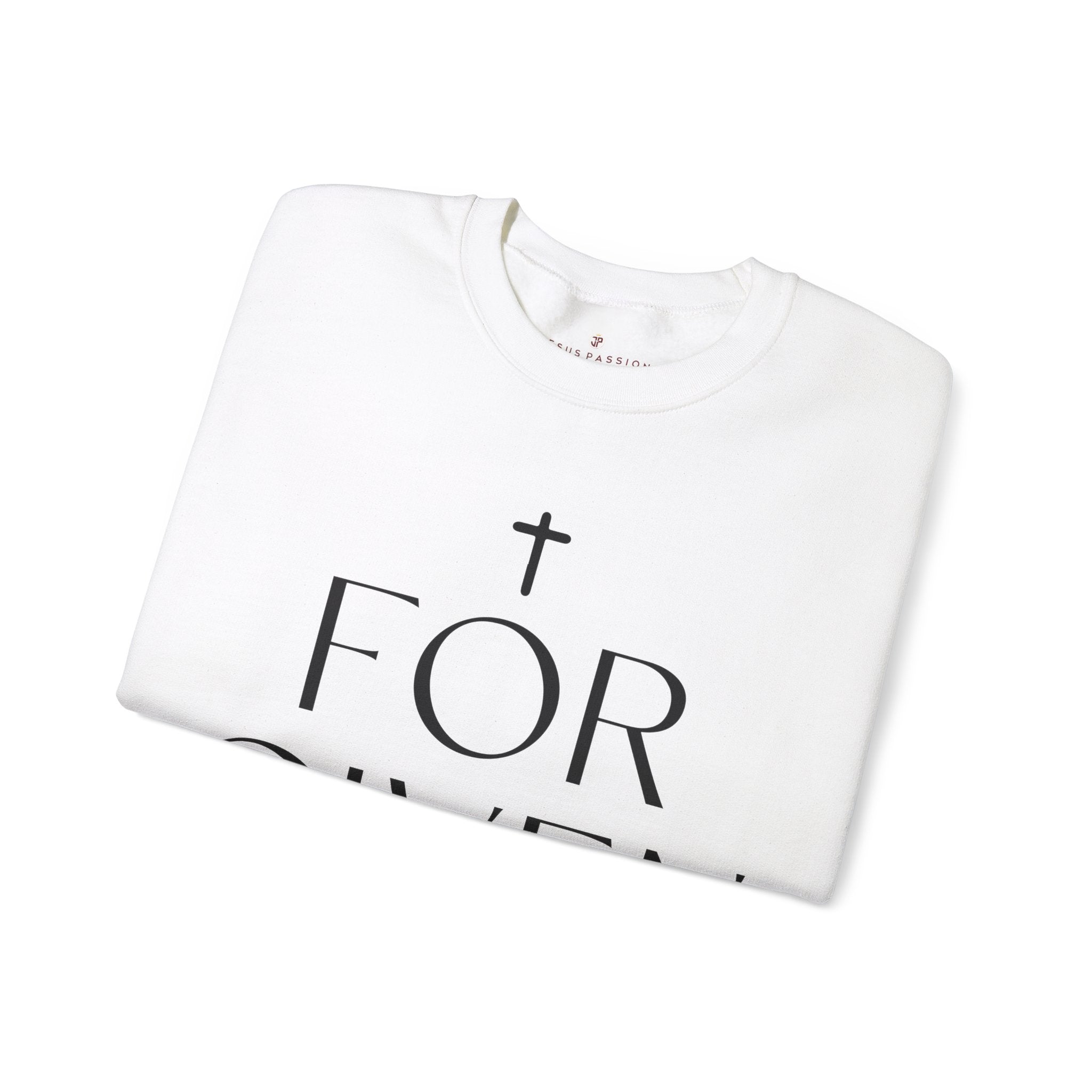 Forgiven Luke 7:48 Women's Fleece Unisex - Fit Sweatshirt White / Sport Grey - Jesus Passion Apparel