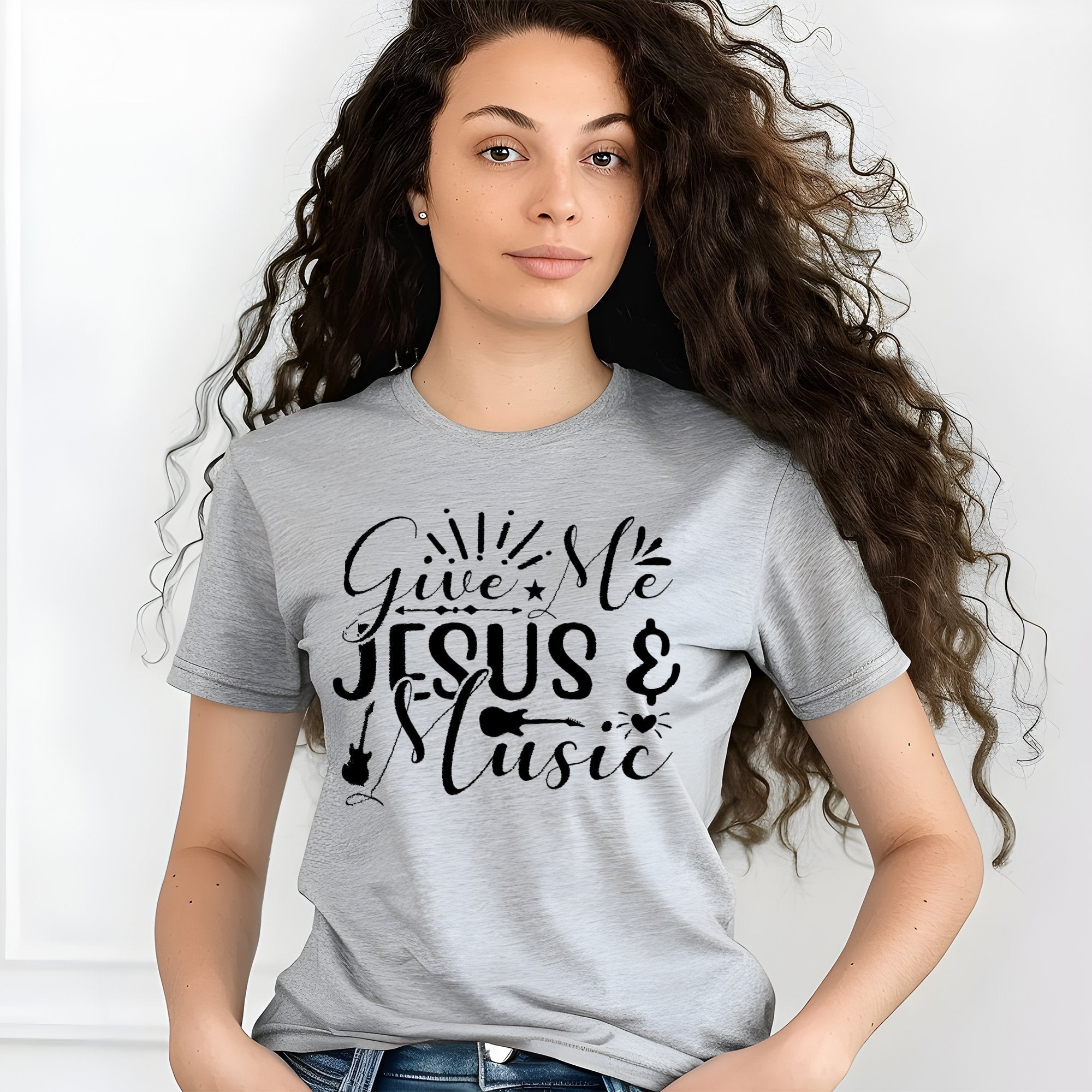 Give Me Jesus and Music Women's Jersey Short Sleeve T-Shirt - Jesus Passion Apparel