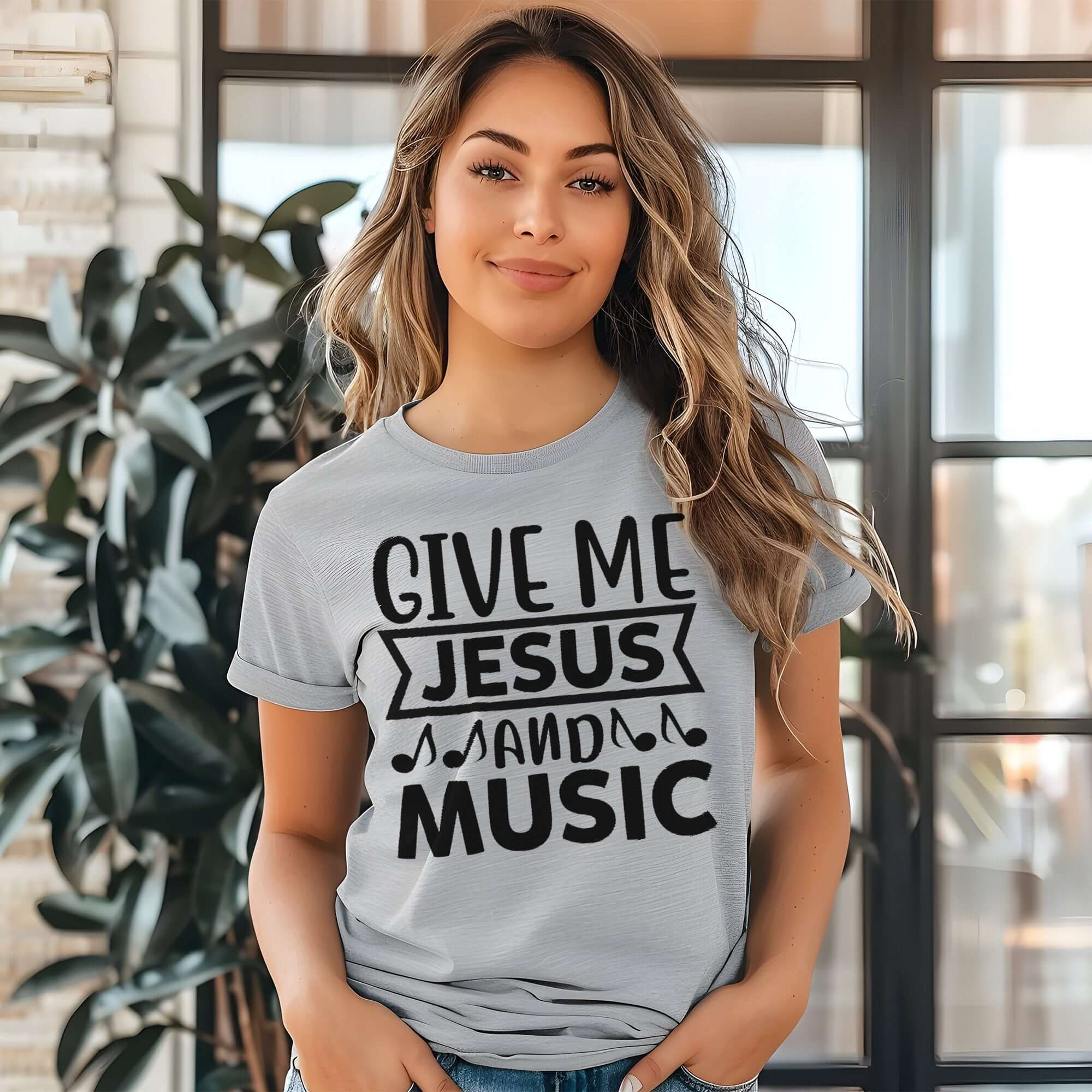 Give Me Jesus & Music Women's Jersey Short Sleeve T-Shirt - Jesus Passion Apparel