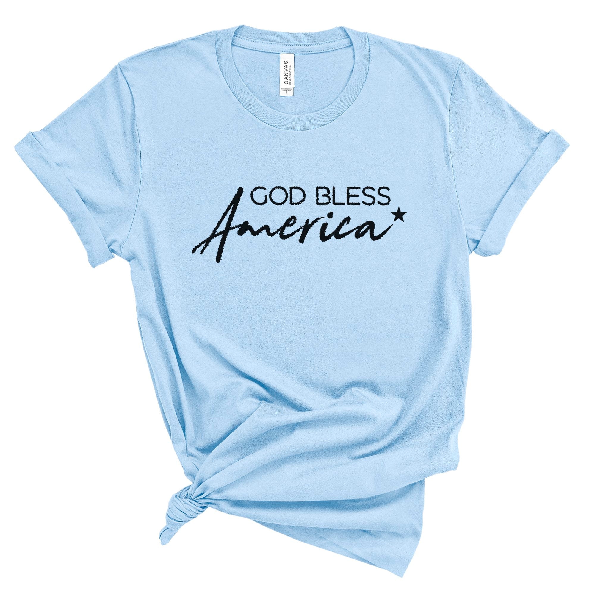 God Bless America Women's Short Sleeve Patriotic T-shirt - Jesus Passion Apparel