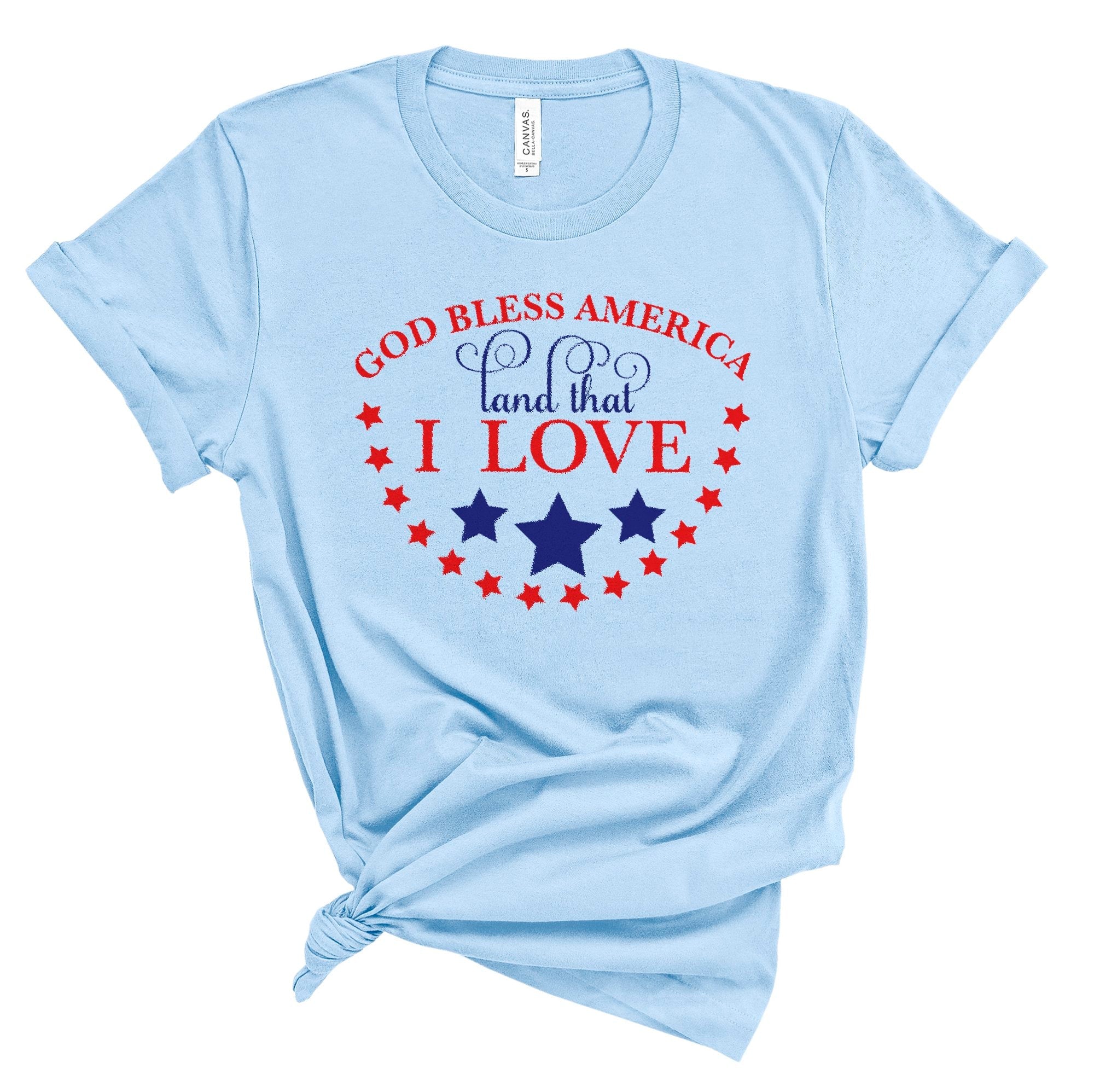 God Bless America Women's Short Sleeve Patriotic T-Shirt - Jesus Passion Apparel
