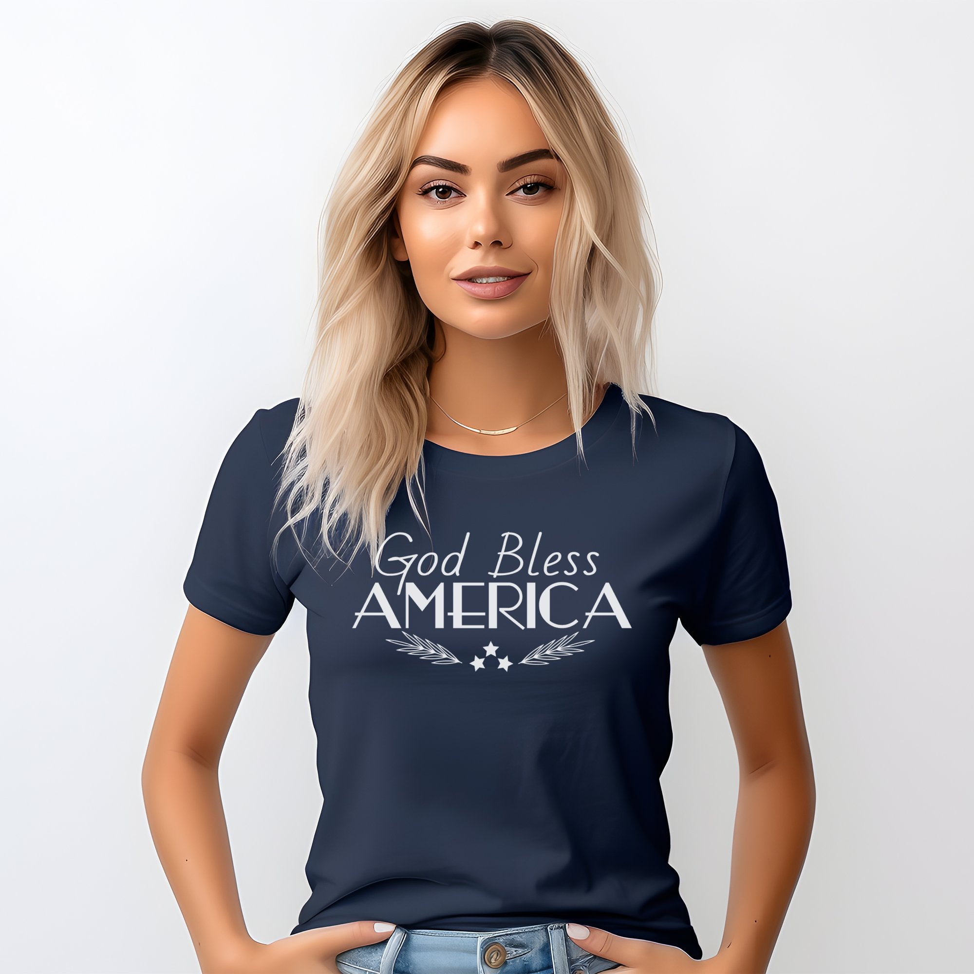 God Bless America Women's Short Sleeve T-shirt - Jesus Passion Apparel