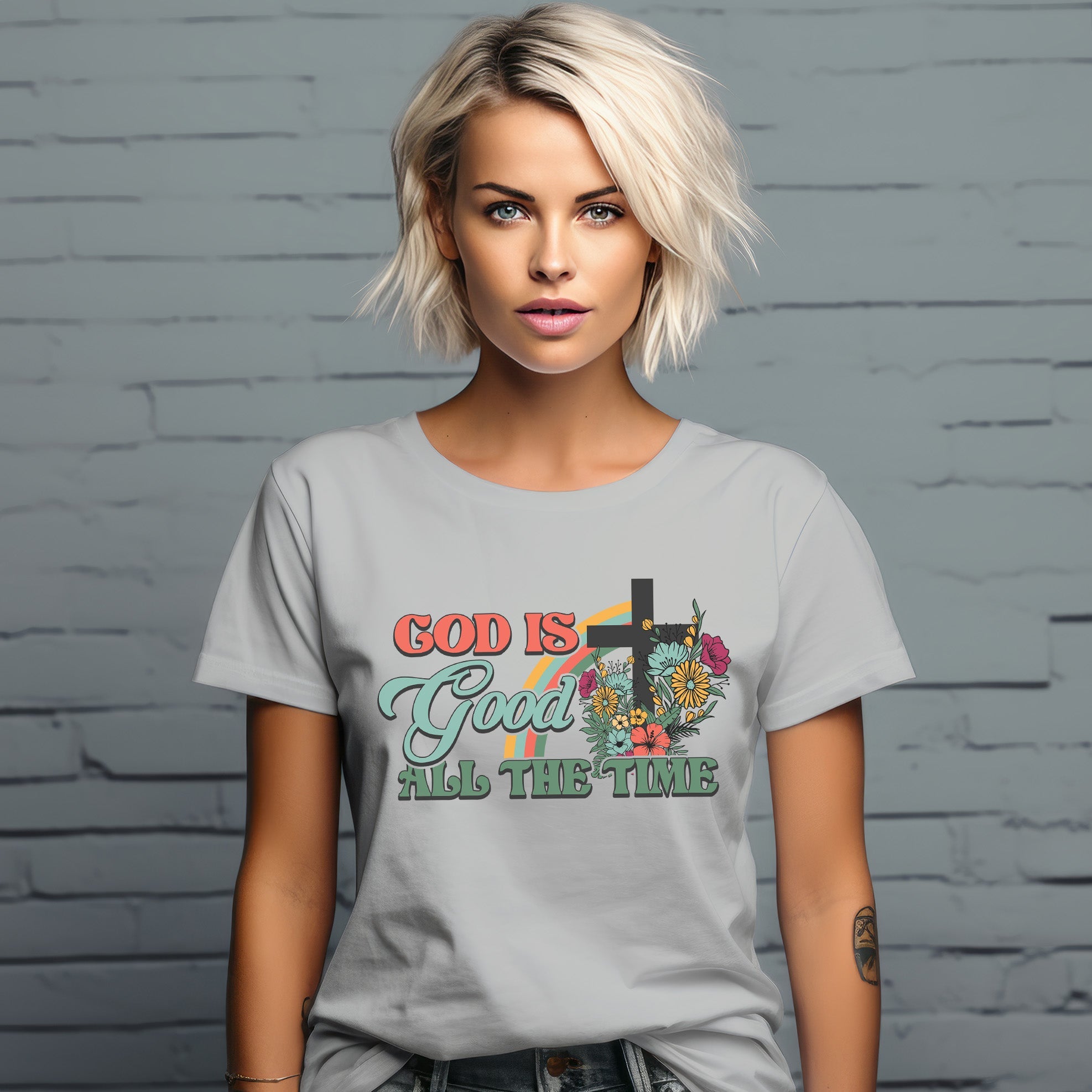 God is Good All the Time Rainbow Jersey Short Sleeve T-Shirt - Jesus Passion Apparel