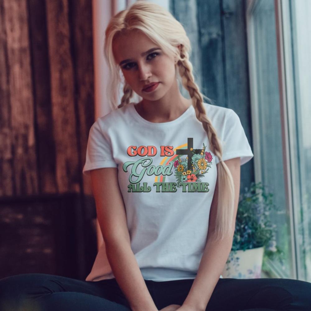 God is Good All the Time Rainbow Jersey Short Sleeve T-Shirt - Jesus Passion Apparel