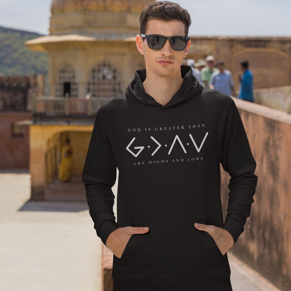 God is Greater Than Highs and Lows Men's Heavy Blend™ Hoodie - Jesus Passion Apparel