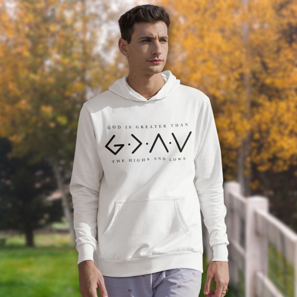 God is Greater Than Highs and Lows Men's Heavy Blend™ Hoodie - Jesus Passion Apparel