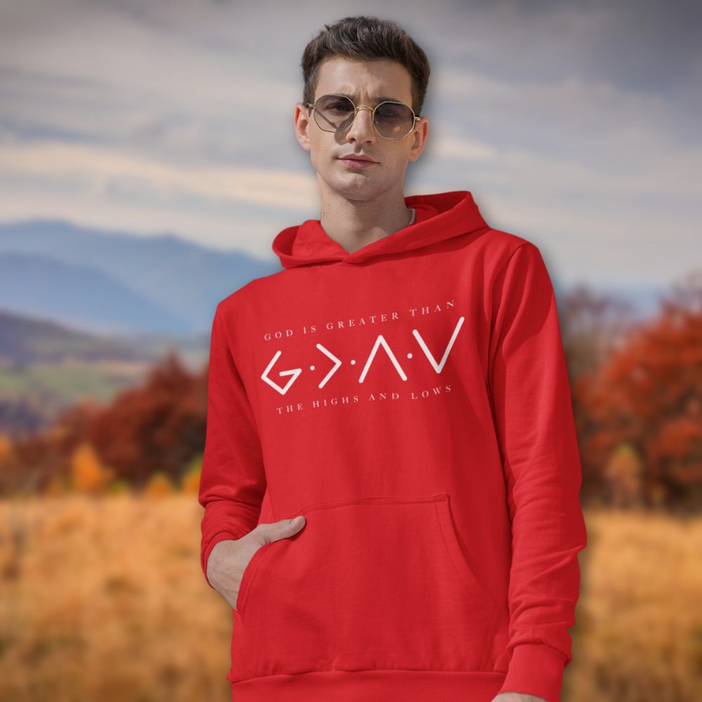 God is Greater Than Highs and Lows Men's Heavy Blend™ Hoodie - Jesus Passion Apparel