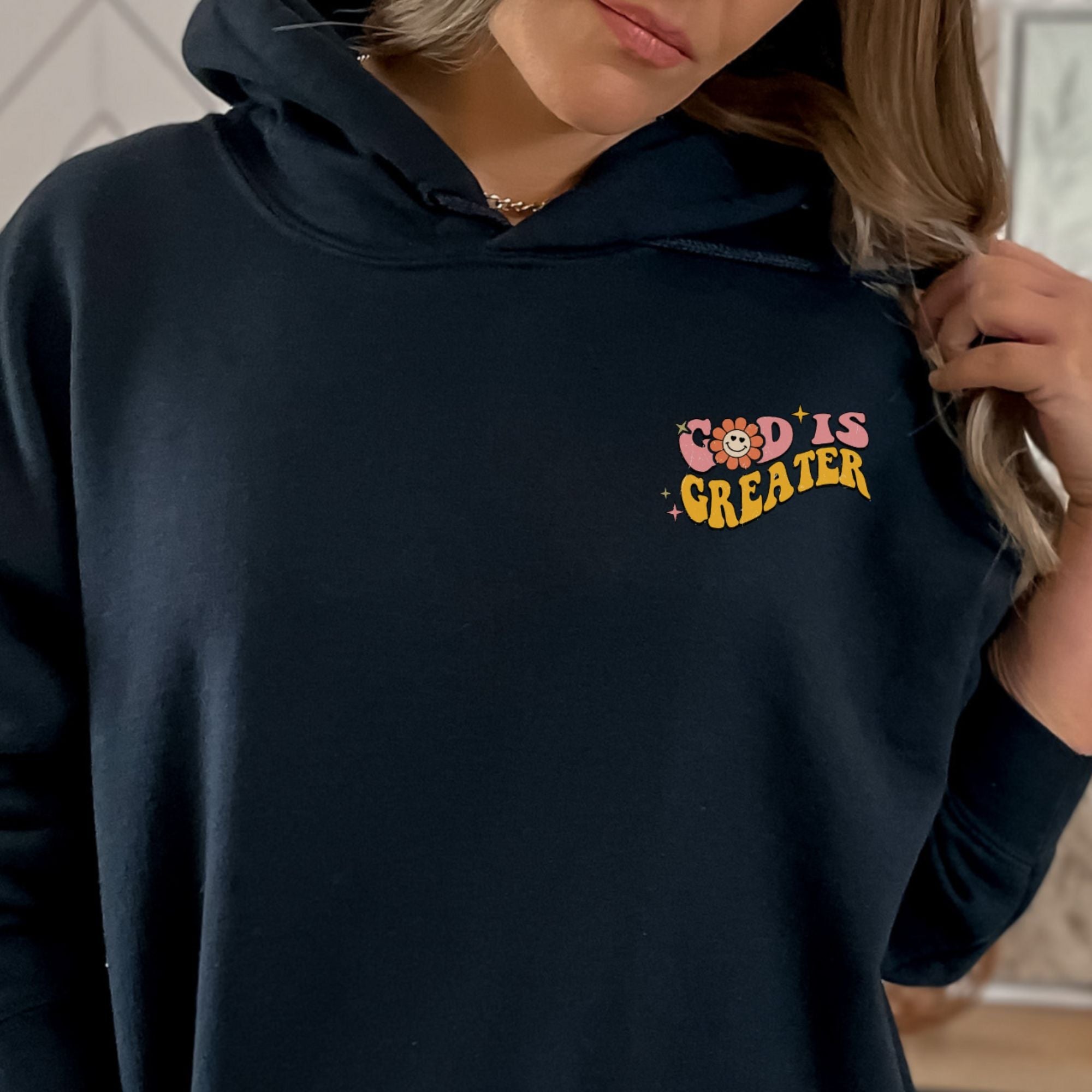 God is Greater than the Highs and Lows Retro - Inspired Unisex - Fit Hoodie Heavy Blend - Jesus Passion Apparel