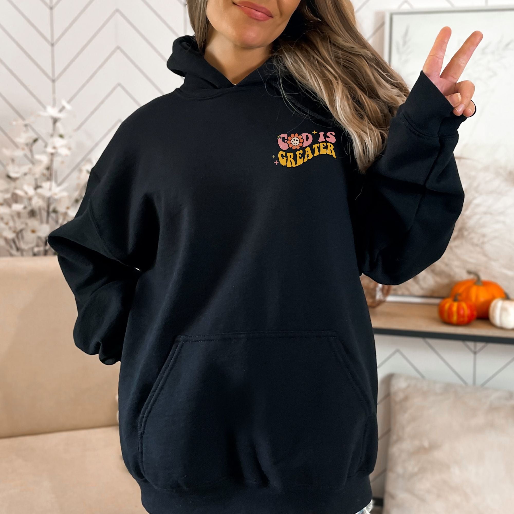 God is Greater than the Highs and Lows Retro - Inspired Unisex - Fit Hoodie Heavy Blend - Jesus Passion Apparel