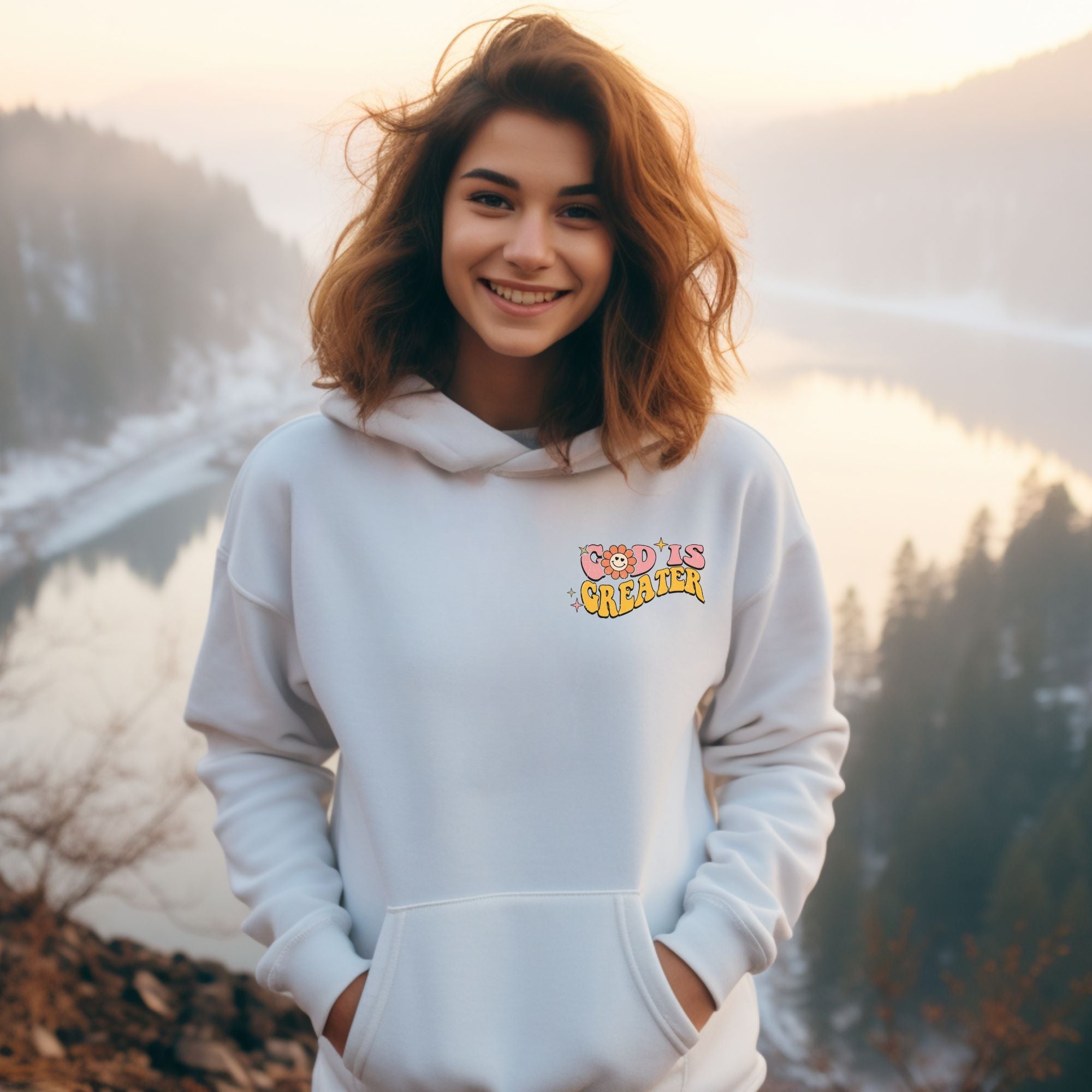 God is Greater than the Highs and Lows Retro - Inspired Unisex - Fit Hoodie Heavy Blend - Jesus Passion Apparel