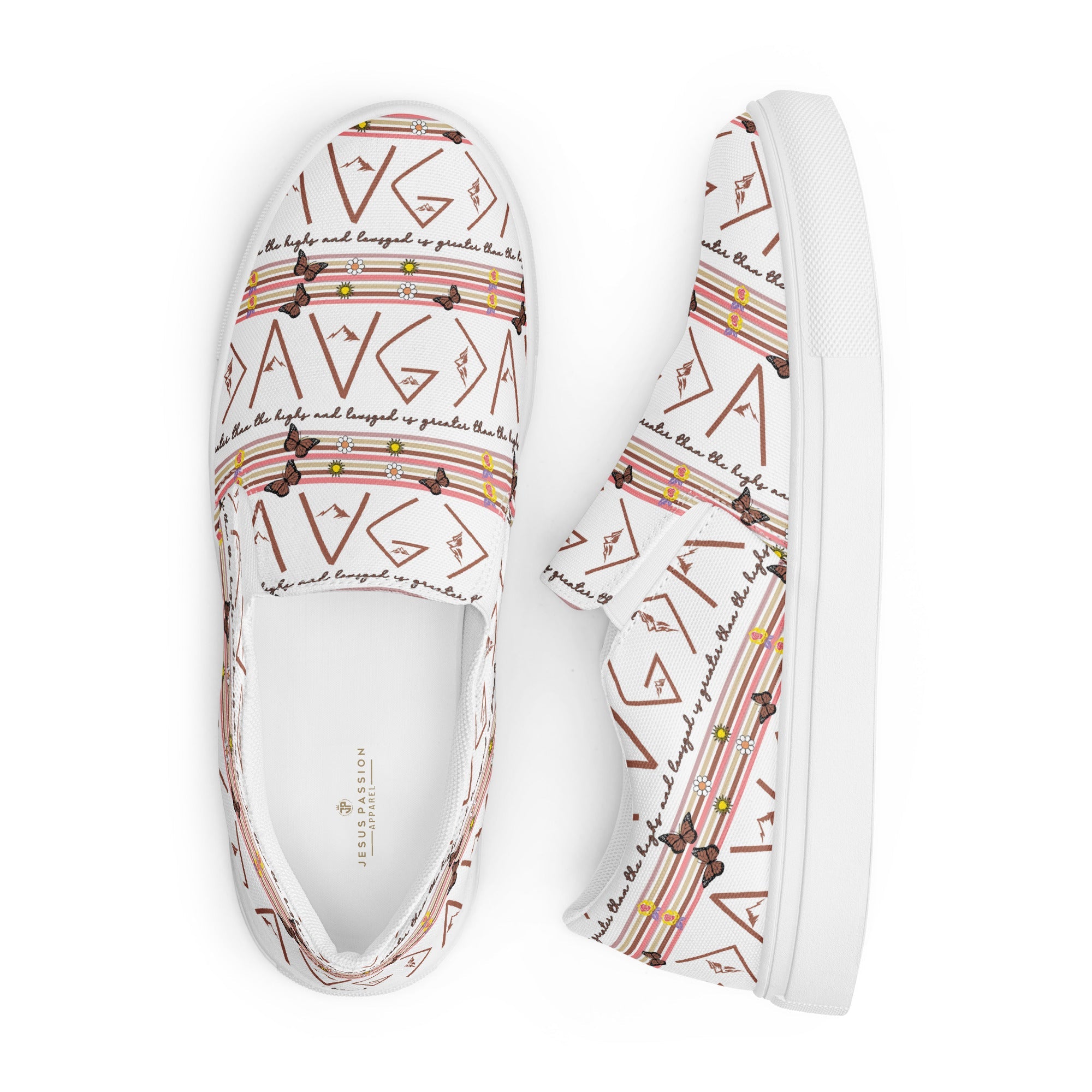 God is Greater Than Women’s Slip - On Canvas Shoes - Jesus Passion Apparel