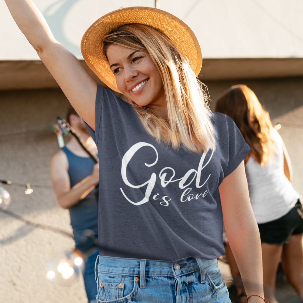 God is Love Women’s Relaxed - Fit Scoop Neck T-Shirt - Jesus Passion Apparel