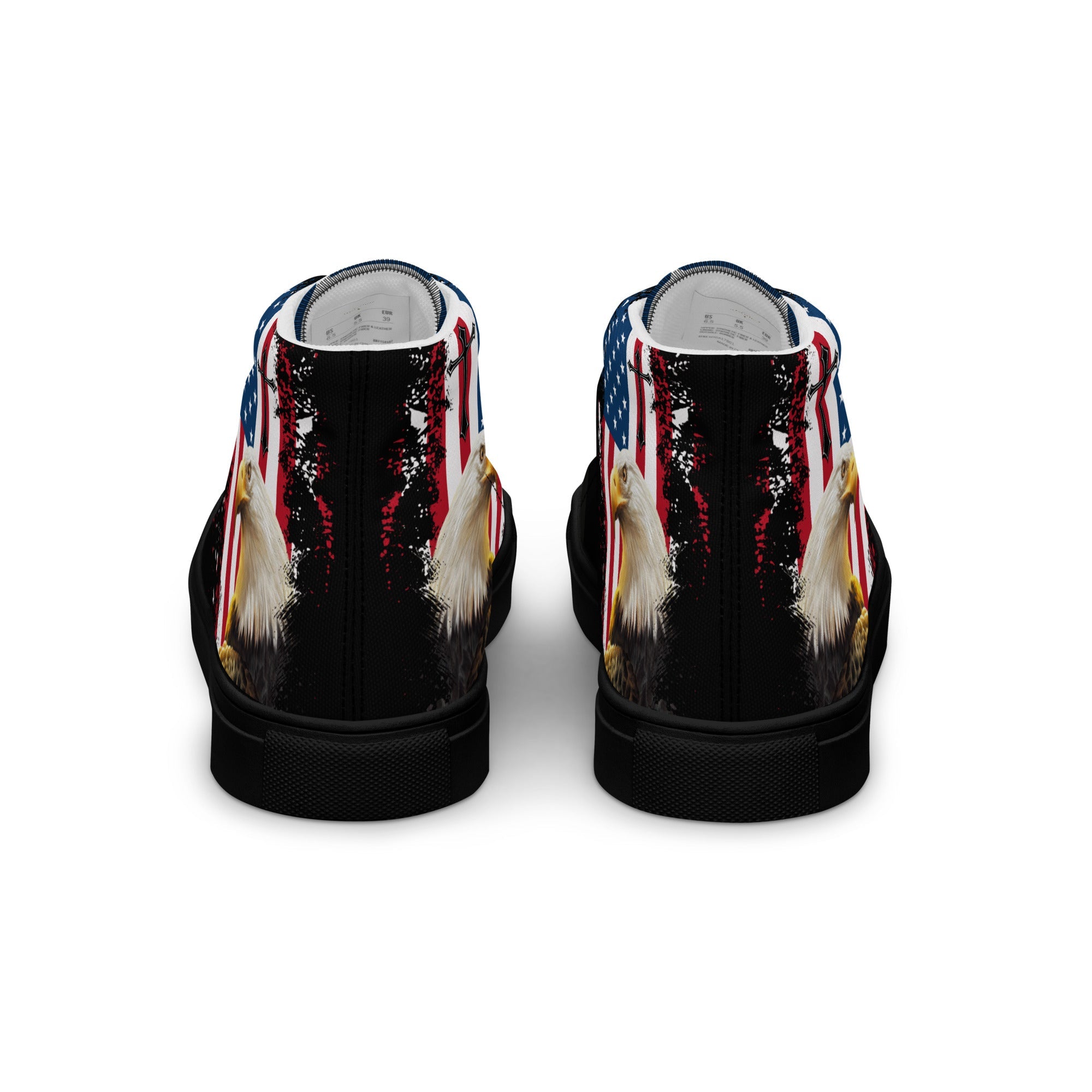 God We Trust Patriotic Eagle Men’s High Top Canvas Shoes - Jesus Passion Apparel