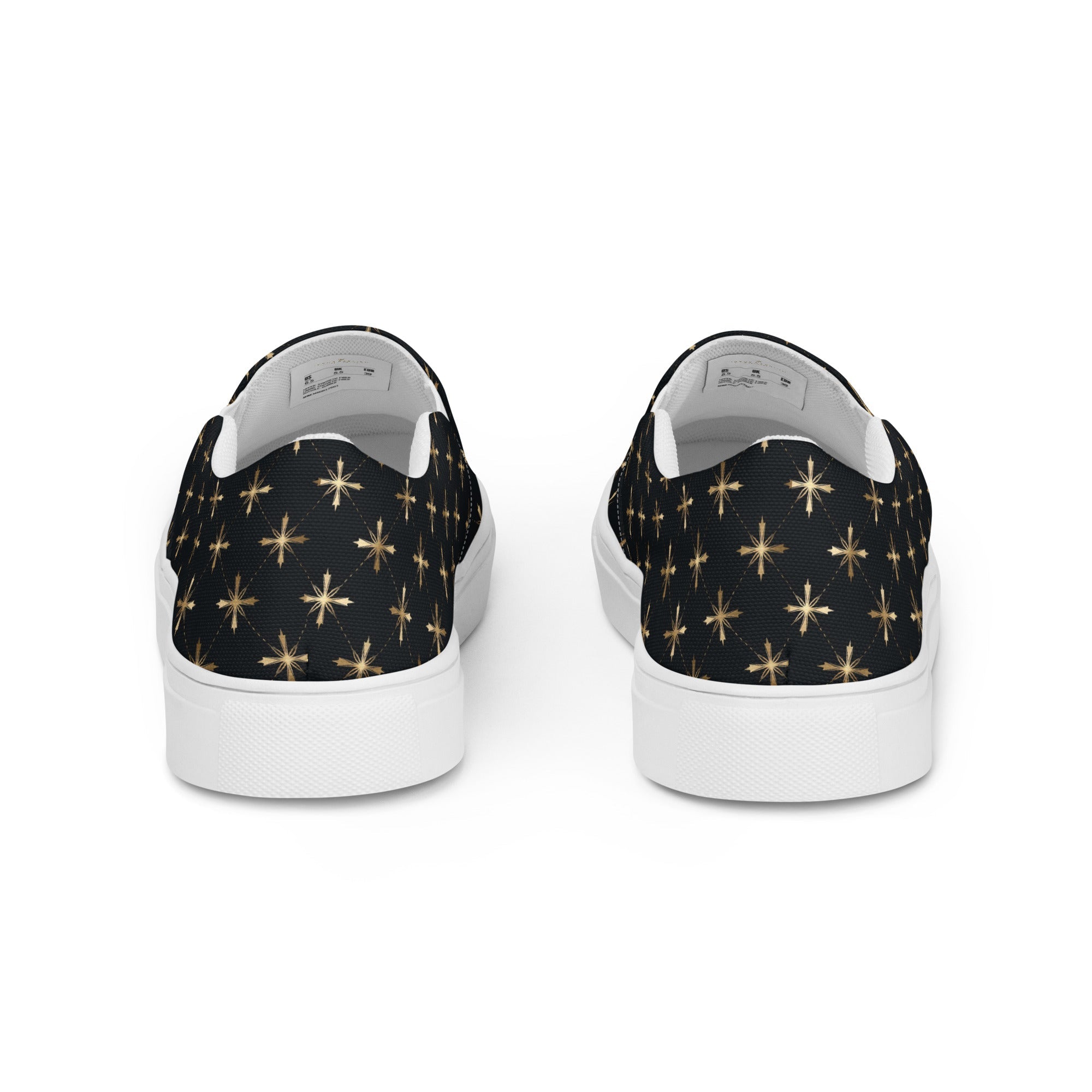 Gold Crosses Men’s slip - on canvas shoes - Jesus Passion Apparel