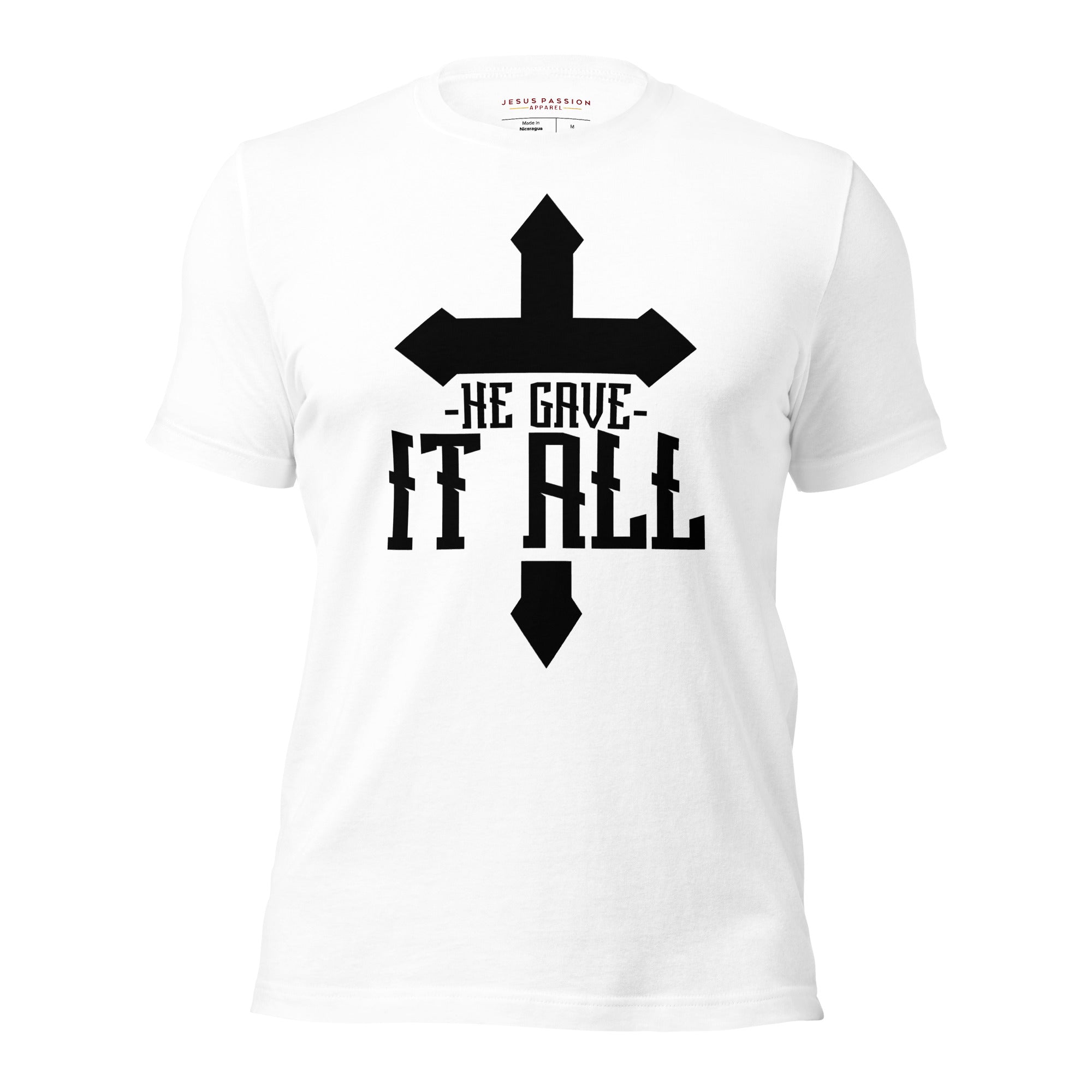 He Gave it All Cross Jersey Short Sleeve T-Shirt - Jesus Passion Apparel