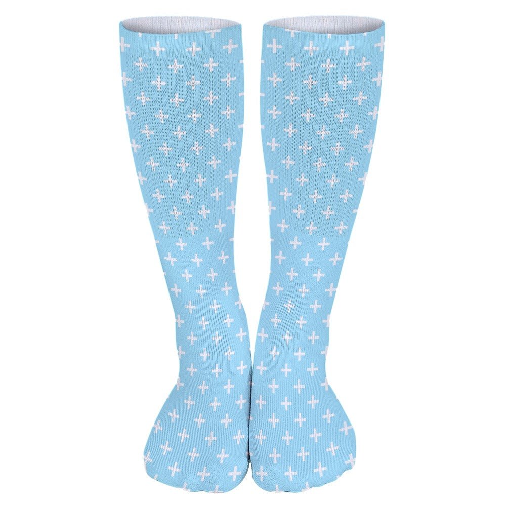 Holy Cross Inspirational Blue Breathable Stockings (Pack of 5 - Same Pattern) - Jesus Passion Apparel