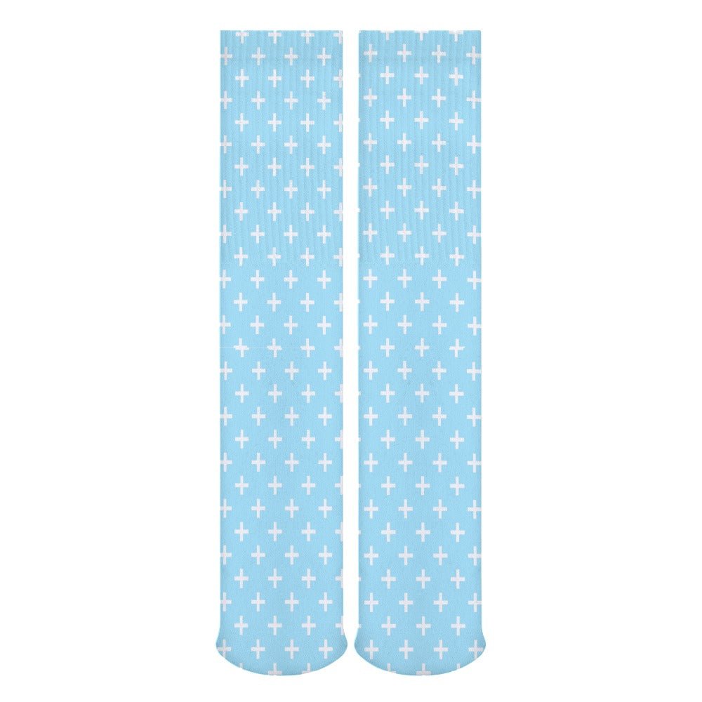 Holy Cross Inspirational Blue Breathable Stockings (Pack of 5 - Same Pattern) - Jesus Passion Apparel