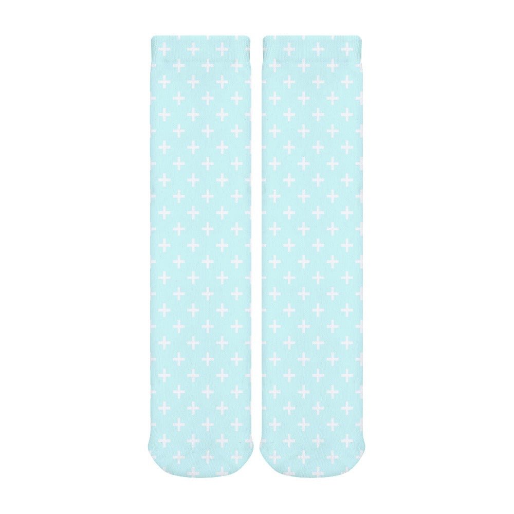 Holy Cross Inspirational Sky Blue Breathable Stockings (Pack of 1) - Jesus Passion Apparel