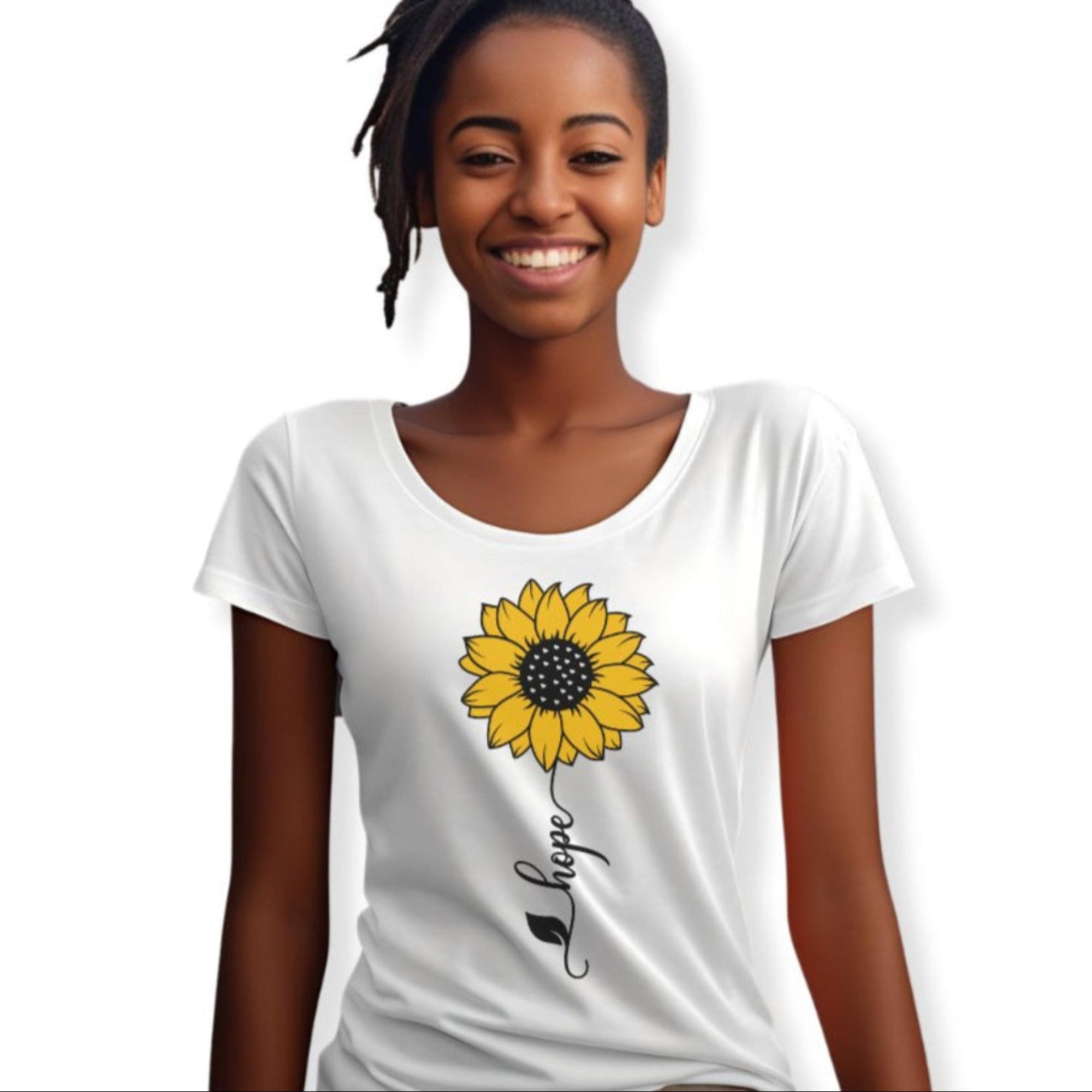 Hope Sunflower Vertical Jersey Short Sleeve T-Shirt - Jesus Passion Apparel