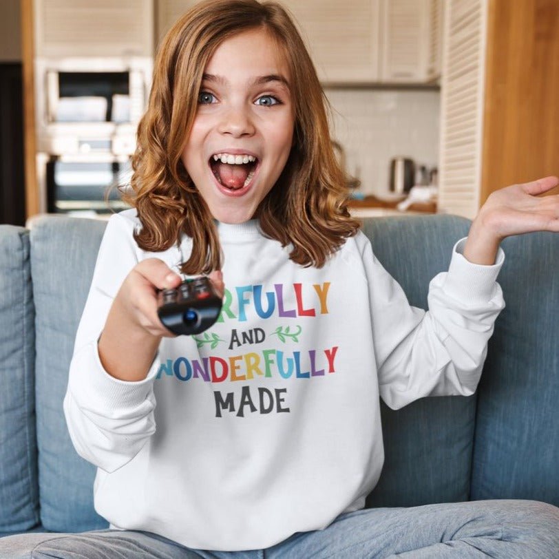 I am Fearfully Made Youth Crewneck Sweatshirt - Jesus Passion Apparel