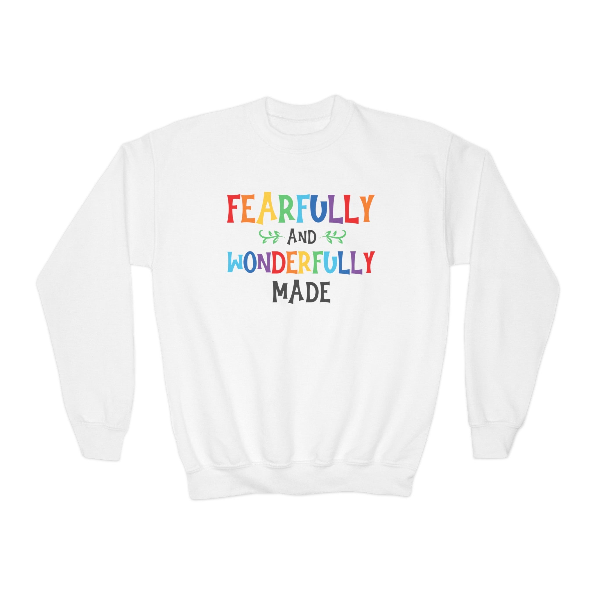 I am Fearfully Made Youth Crewneck Sweatshirt - Jesus Passion Apparel