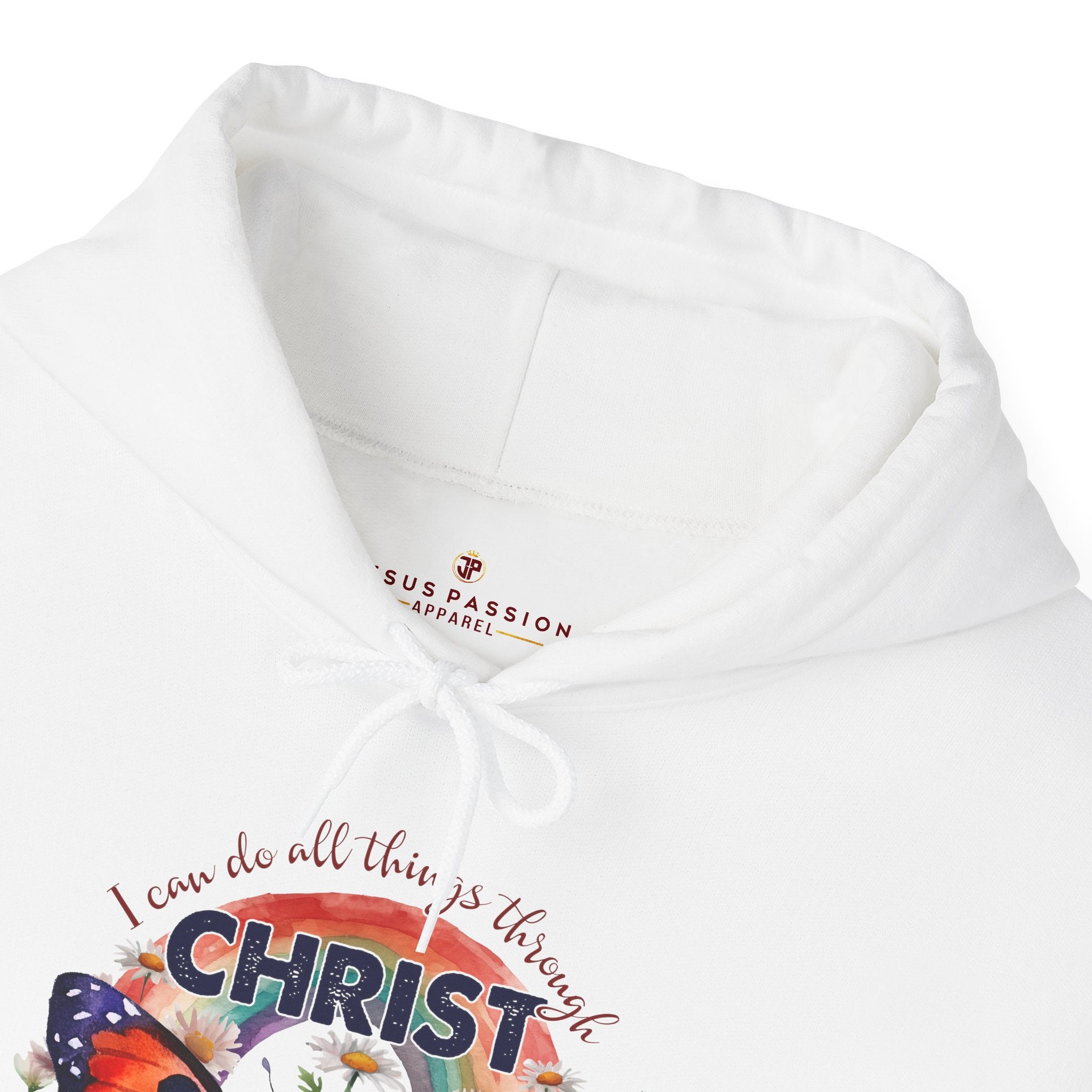 I Can Do All Things Butterfly Unisex - Fit Hoodie - Light Blue / White - Jesus Passion Apparel