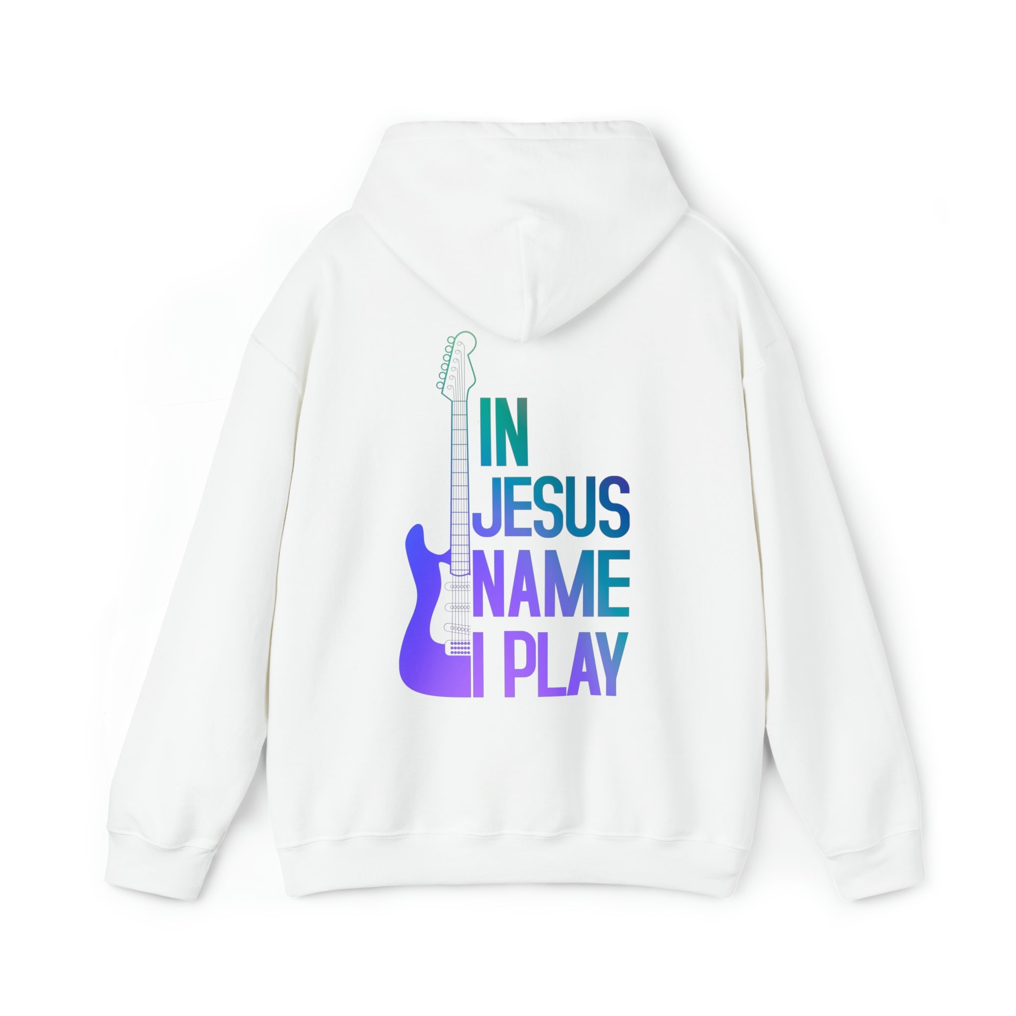 In Jesus Name I Play Electric Guitar Men's Heavy Blend™ Hoodie - Jesus Passion Apparel