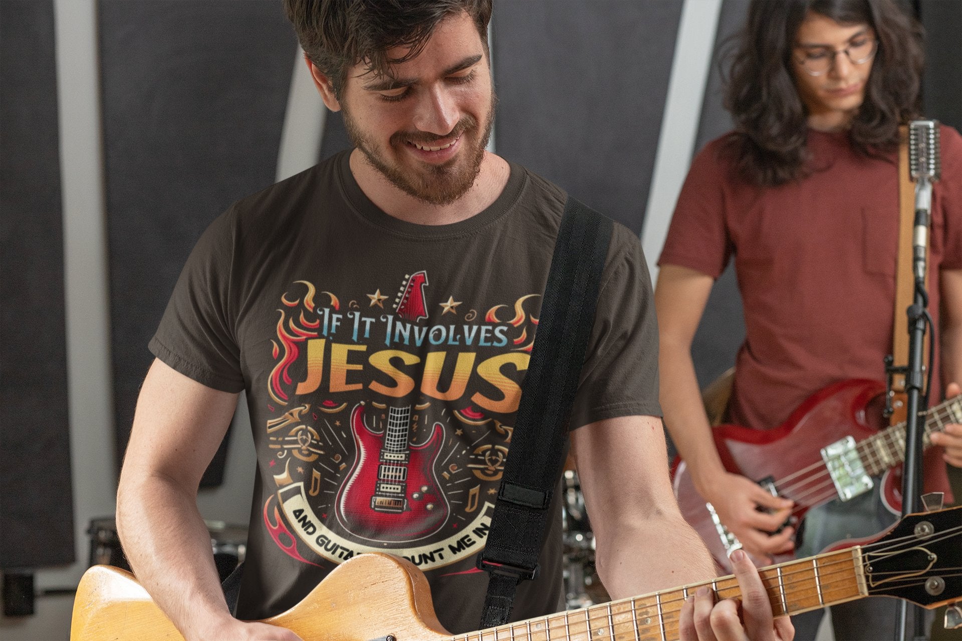 Jesus and Guitars Unisex Relaxed Fit T-shirt - Jesus Passion Apparel
