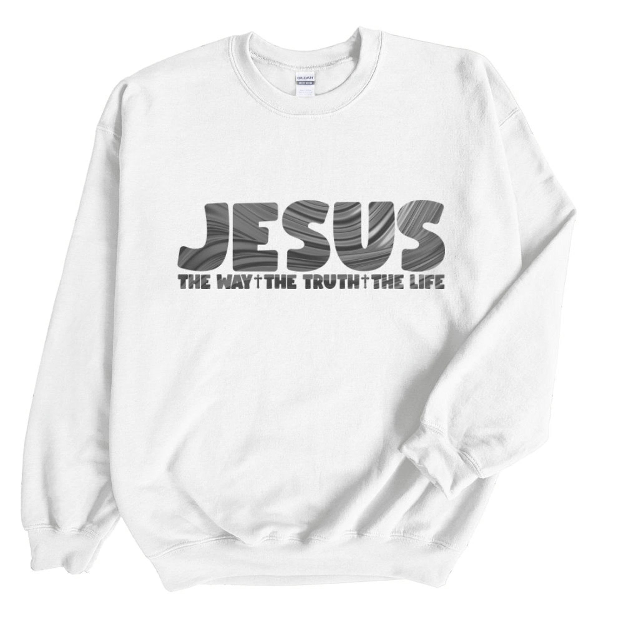 Jesus The Way Men's Unisex - Fit Fleece Sweatshirt - White - Jesus Passion Apparel