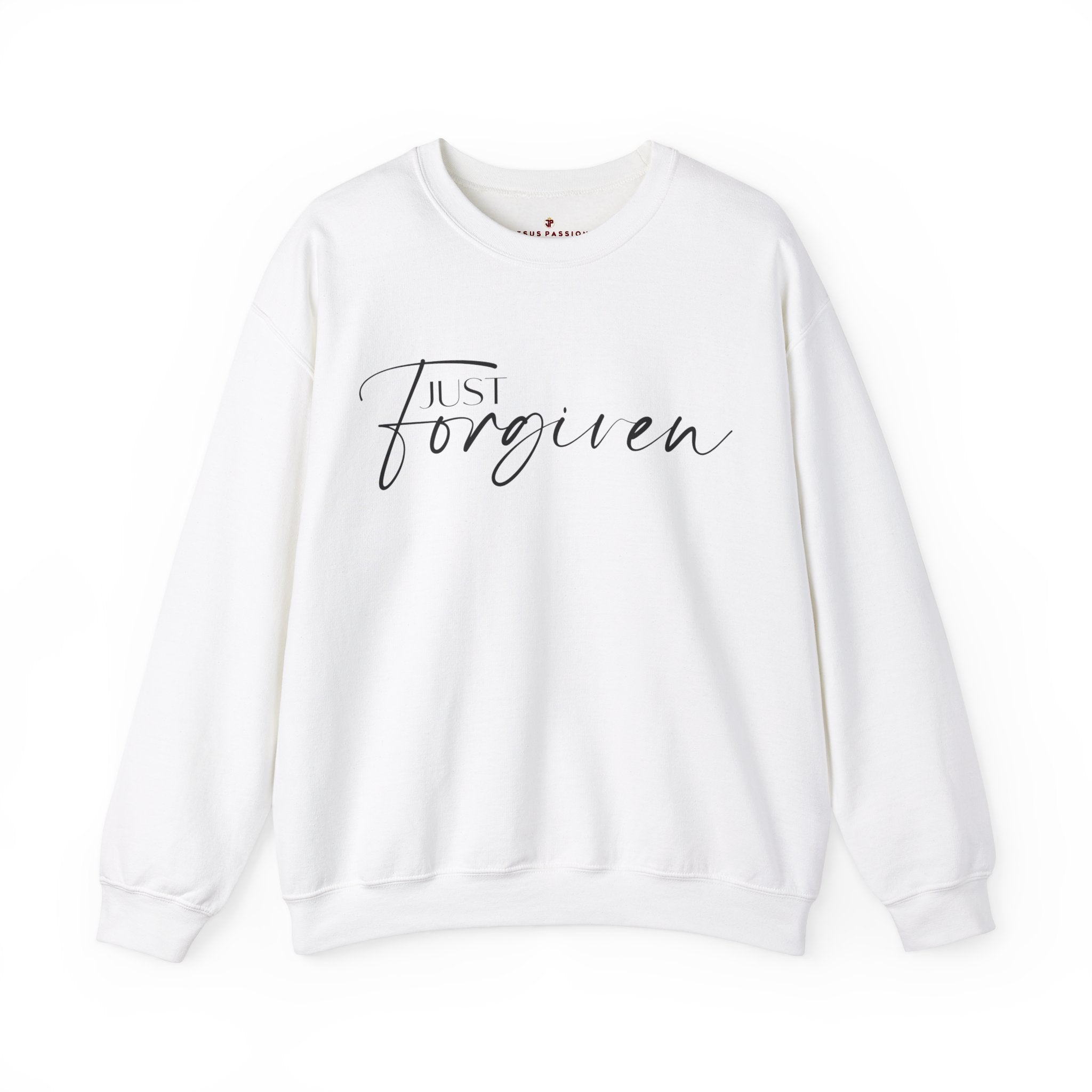 Just Forgiven Women's Fleece Unisex - Fit Sweatshirt White / Sport Grey - Jesus Passion Apparel