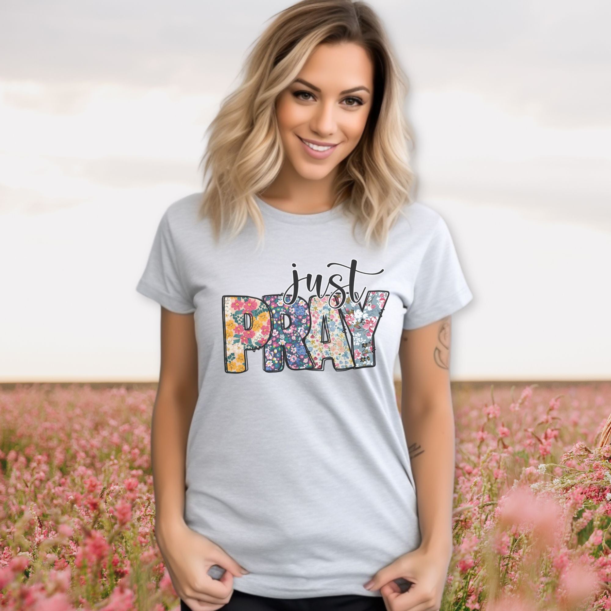Just Pray Women's Jersey Short Sleeve T-Shirt - Jesus Passion Apparel