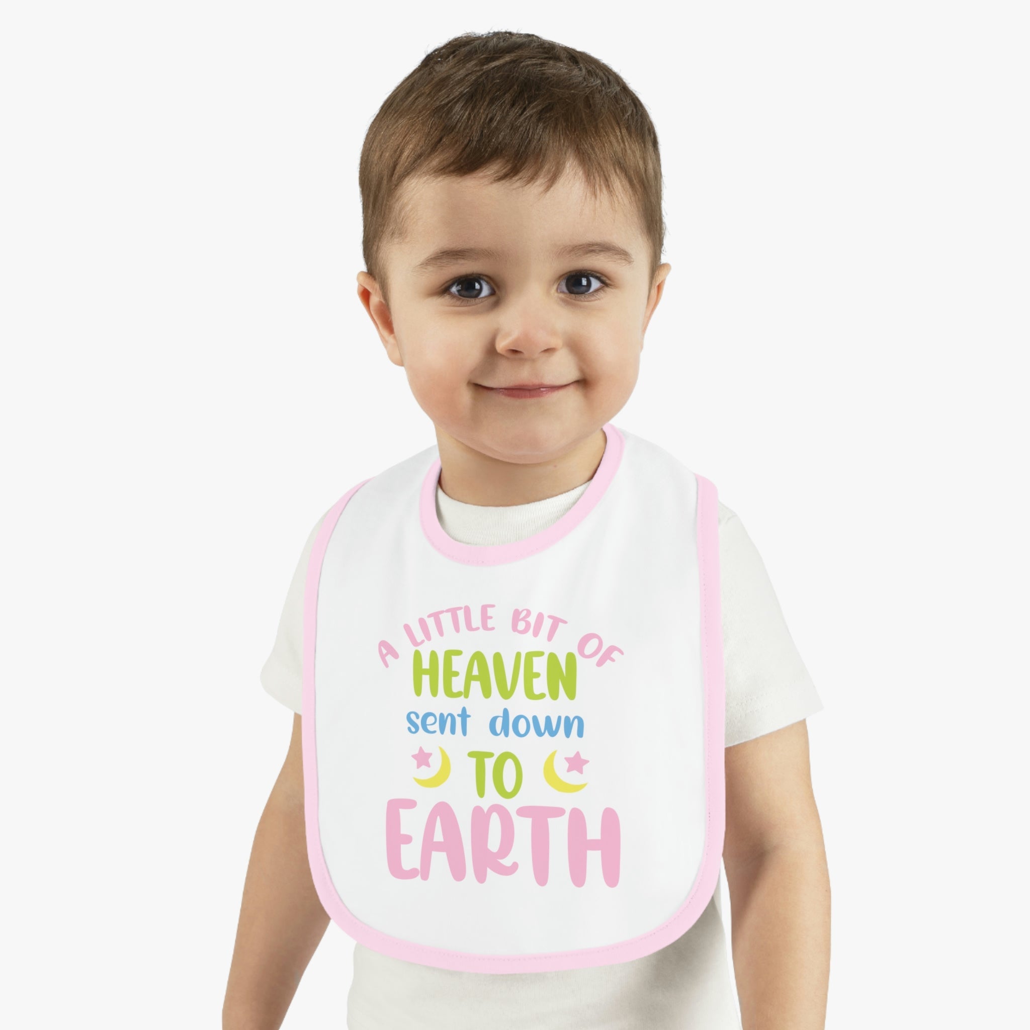 Little Bit Of Heaven - Pink Baby Jersey Bib - Jesus Passion Apparel