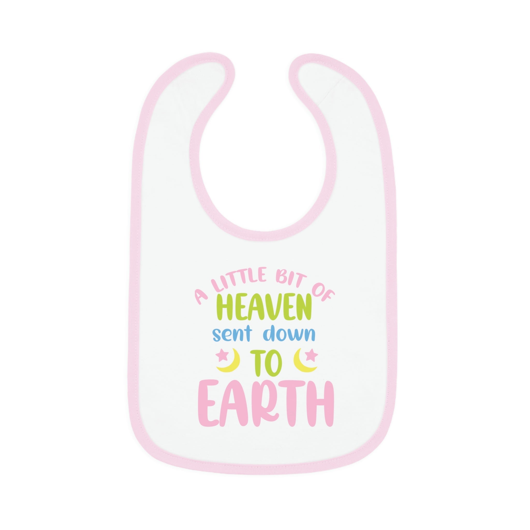 Little Bit Of Heaven - Pink Baby Jersey Bib - Jesus Passion Apparel