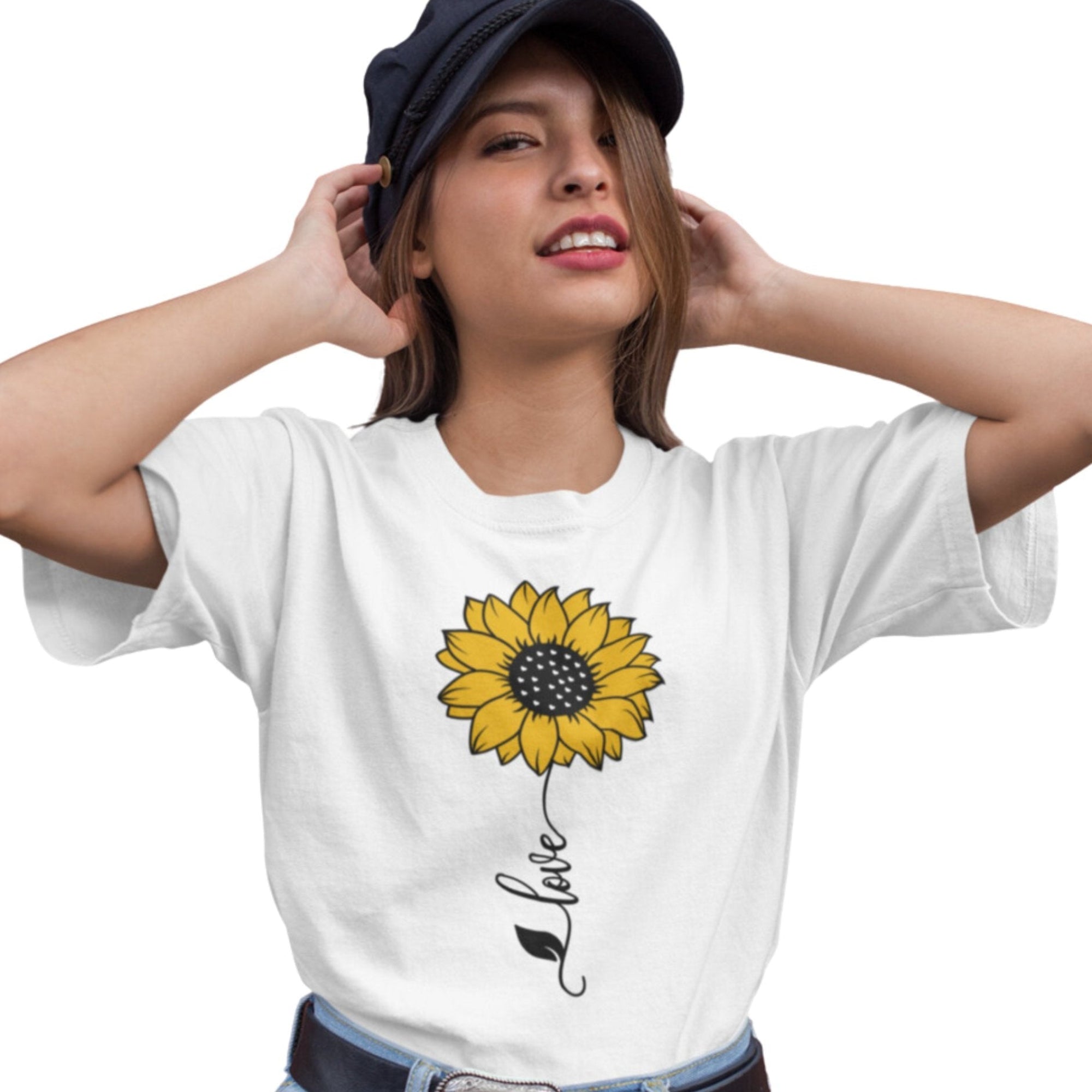 Love Sunflower Vertical Jersey Short Sleeve T-Shirt - Jesus Passion Apparel