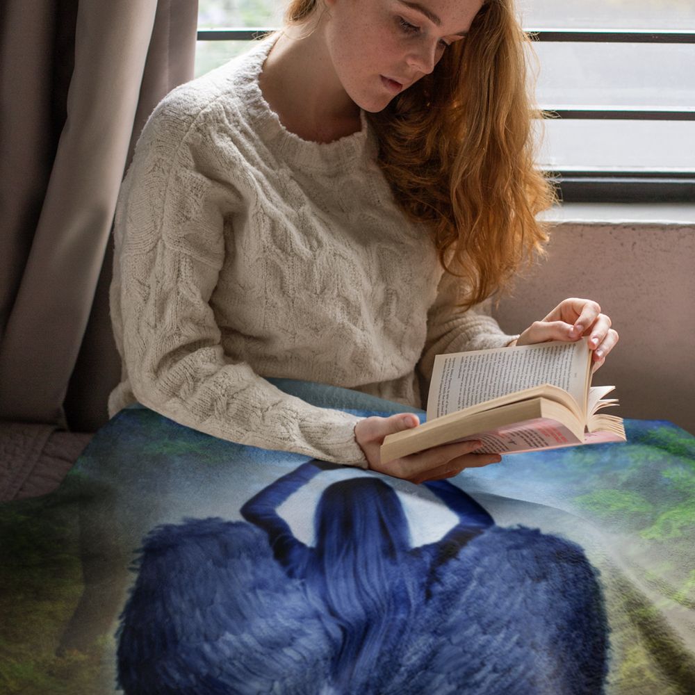 Loving Blue Angel Sherpa Blanket - 3 Sizes - Jesus Passion Apparel