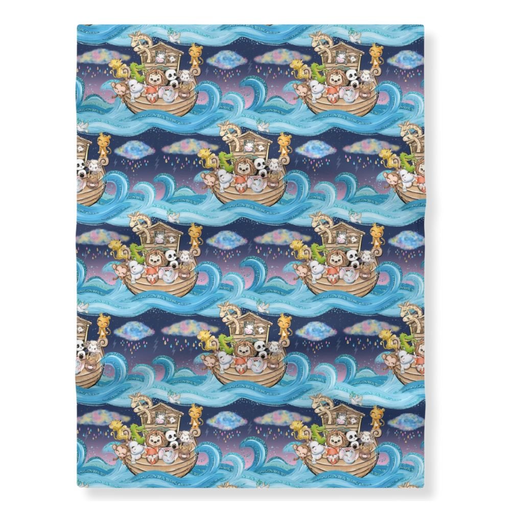 Noahs Ark - 40 Days and Nights Soft Fleece Baby Blanket - Jesus Passion Apparel